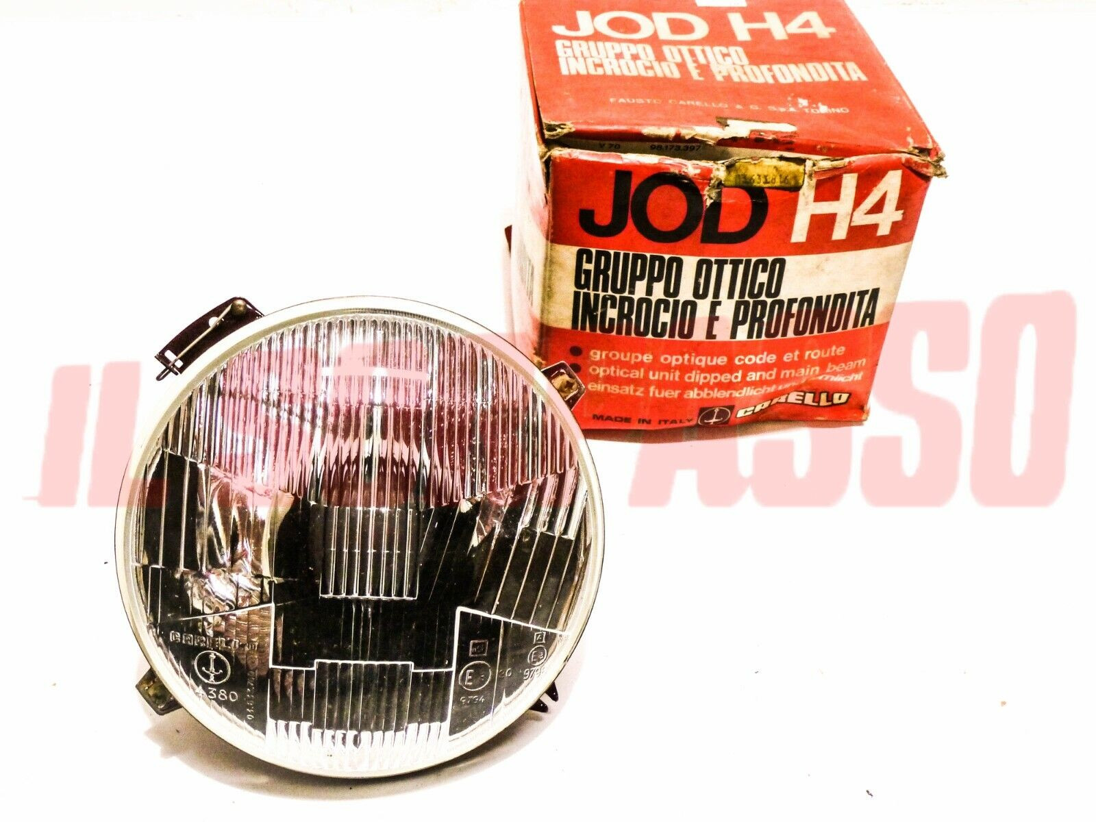 GRUPPO OTTICO FANALE FARO H4 FIAT 850 SP. COUPE 124 SPIDER MINI COOPER CARELLO