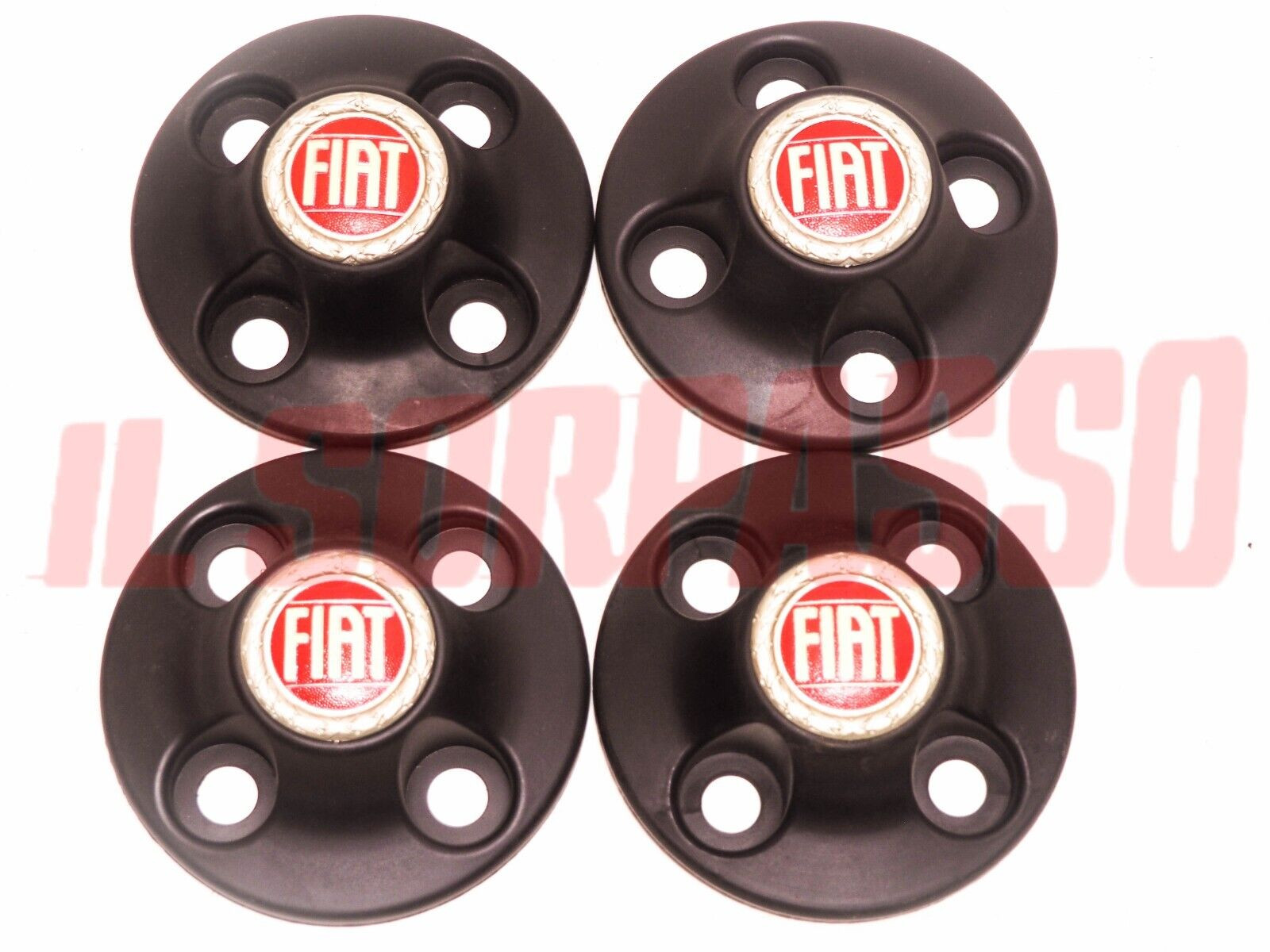 COPPE RUOTA BORCHIE COPRI MOZZO FIAT RITMO ABARTH 105 TC - TARGA ORO ORIGINALI