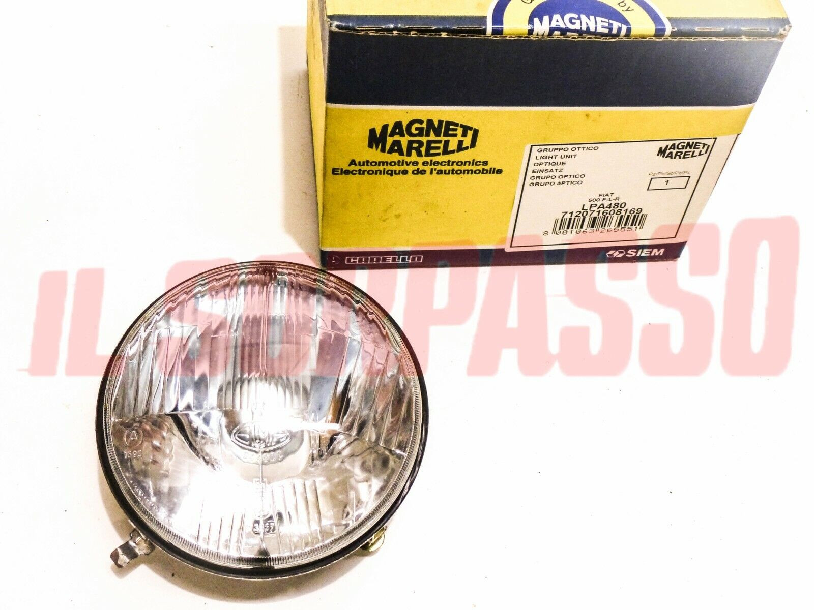 GRUPPO OTTICO FANALE FARO CON POSIZIONE FIAT 500 R ORIGINALE ELMA