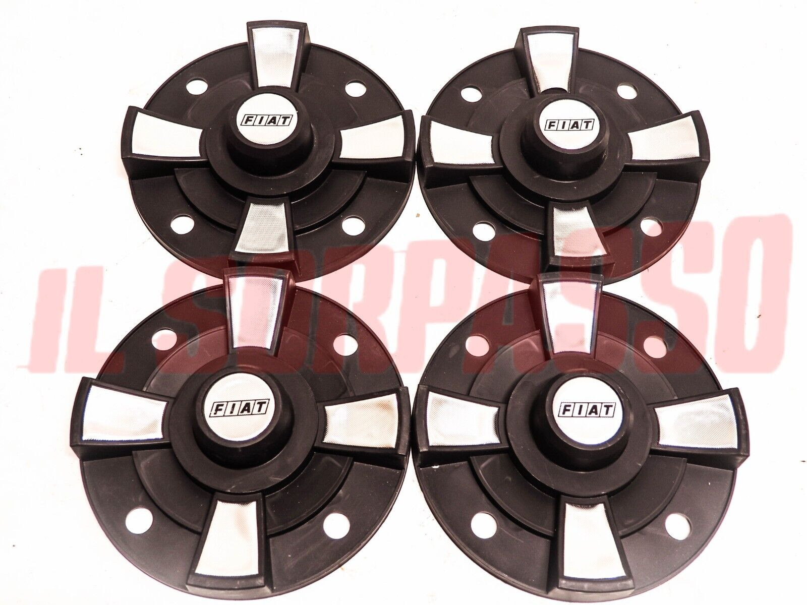 COPPE RUOTA BORCHIE CERCHI ACCESSORIE NERE FIAT 500 D F L R ABARTH BIANCHINA