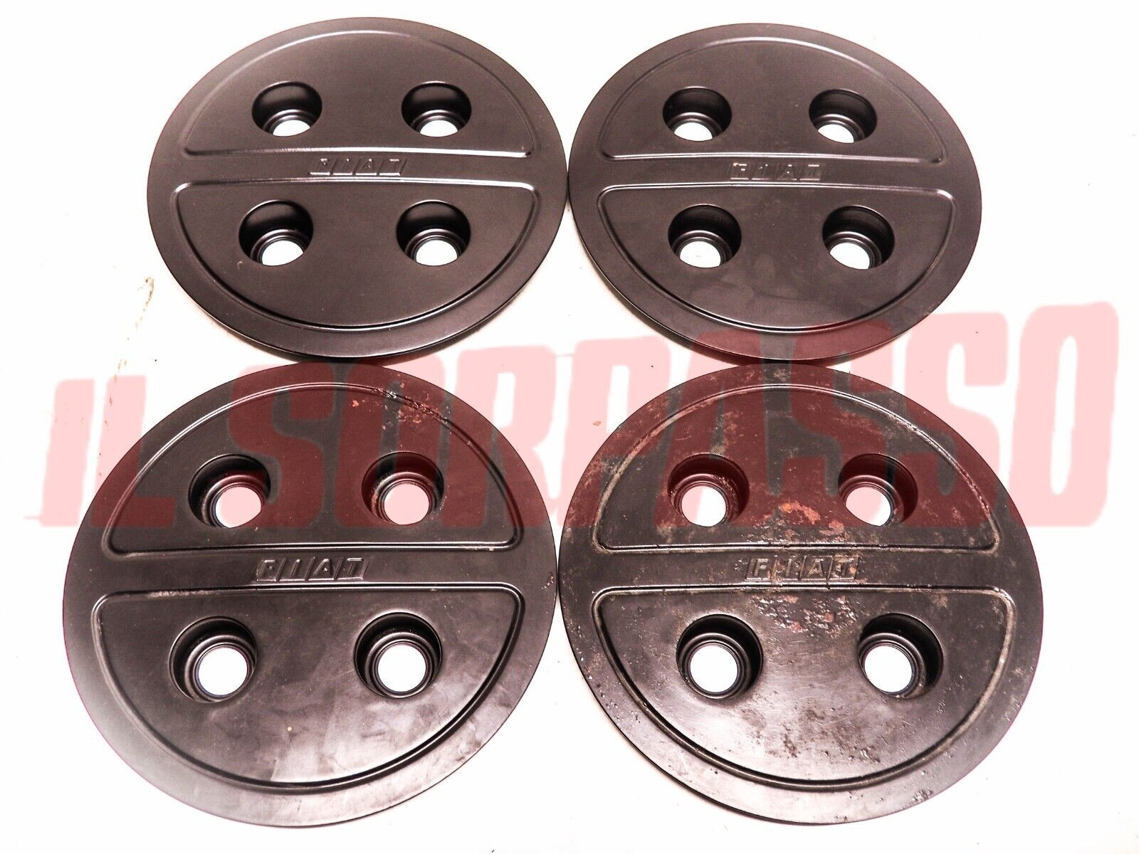 COPPE RUOTA BORCHIE COPRI MOZZO NERE FIAT 127 SPECIAL  MOD. 1982 ORIGINALI