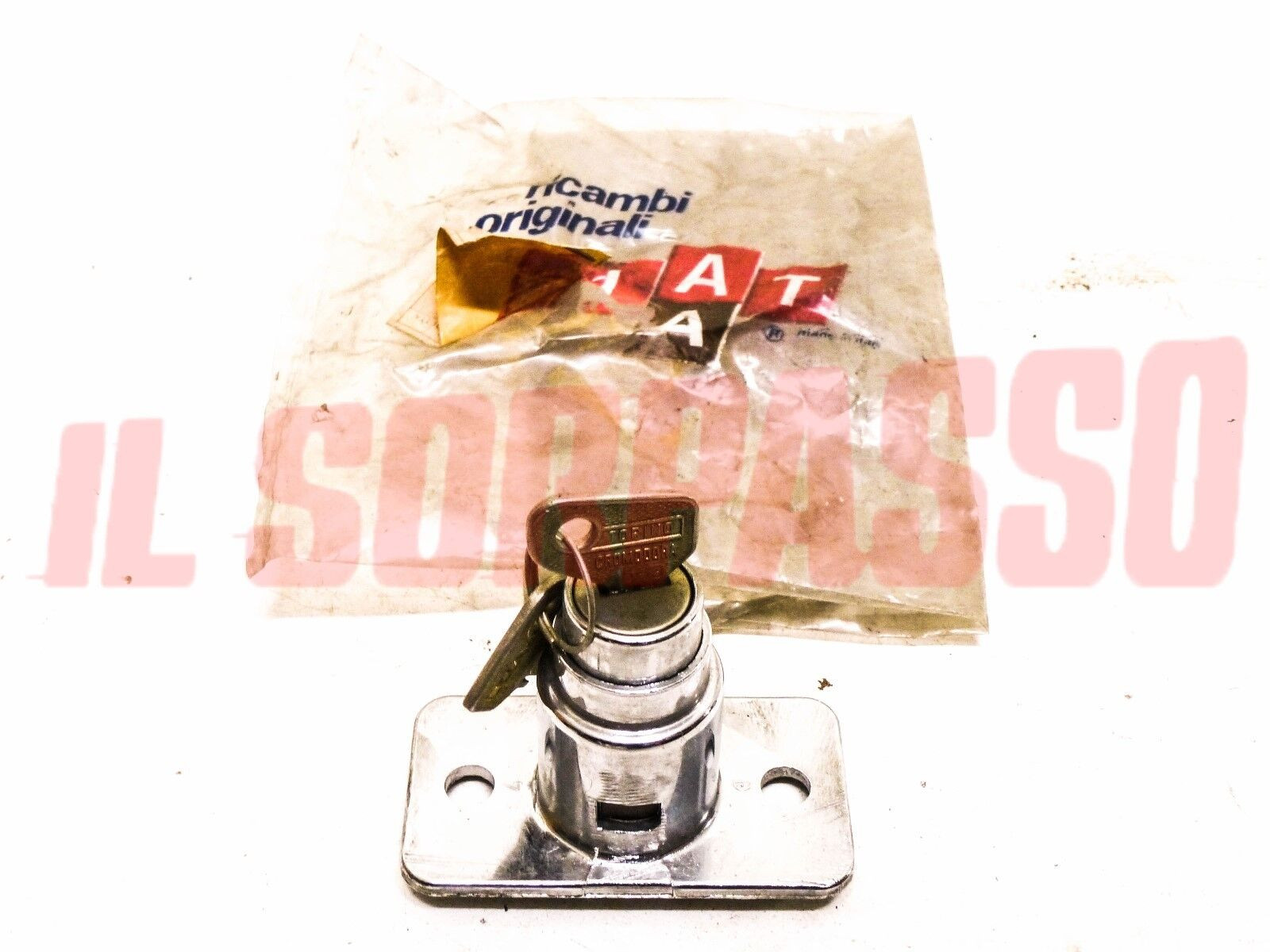 BLOCCHETTO PULSANTE CHIUSURA BAULE PORTELLONE COFANO FIAT 128 1 SERIE CROMATO