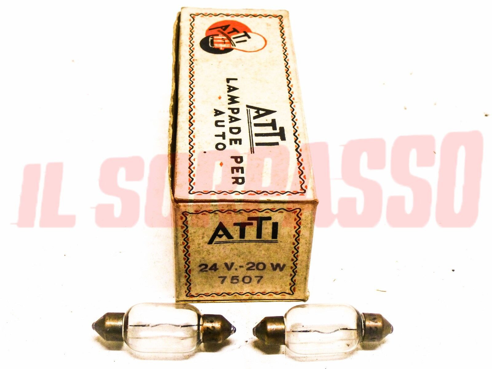 COPPIA LAMPADINE SILURO ORIGINALI ATTI AUTO CAMION TRATTORE 24 VOLT 20 WATT