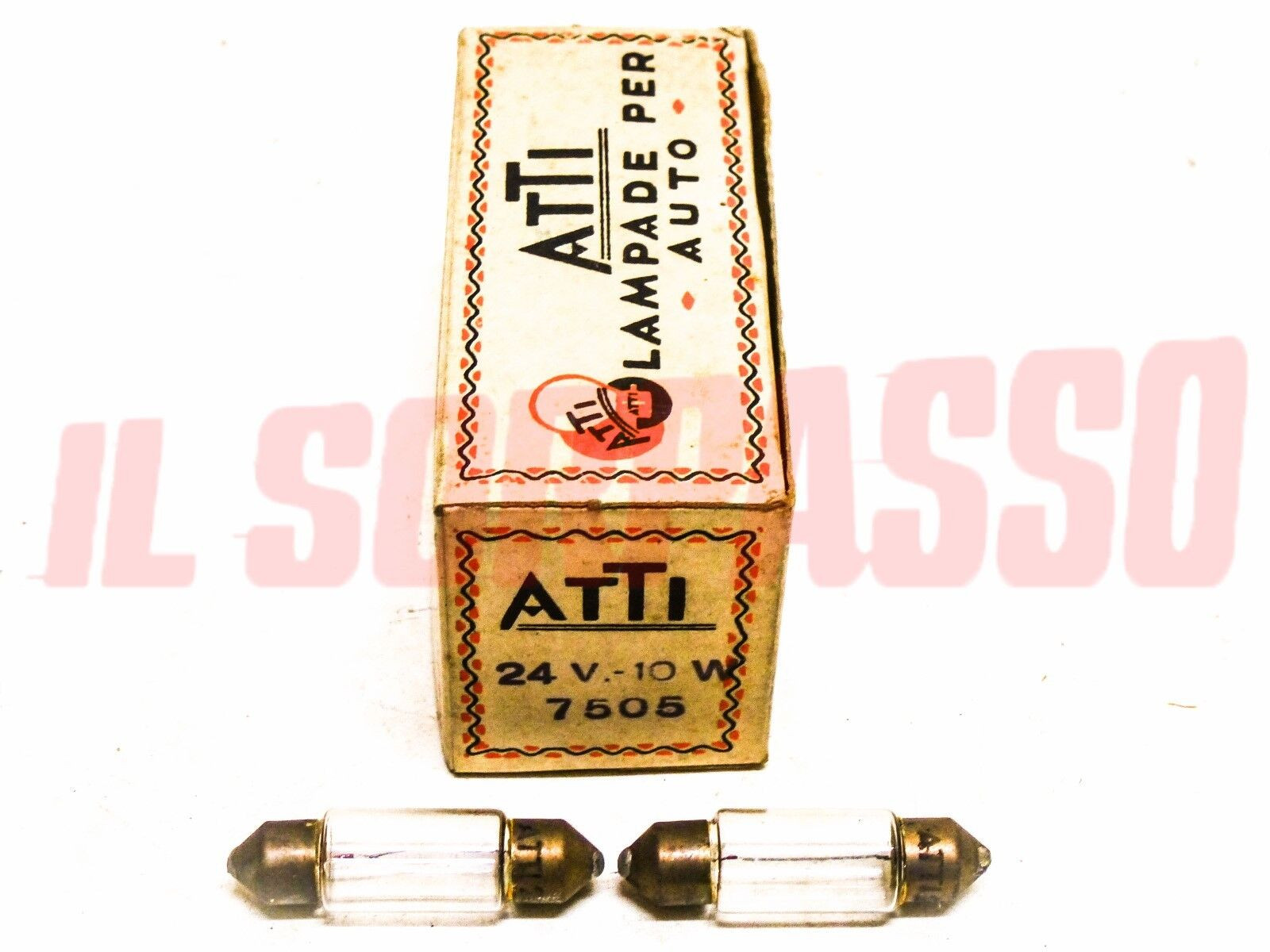 COPPIA LAMPADINE SILURO ORIGINALI ATTI AUTO CAMION TRATTORE 24 VOLT 10 WATT