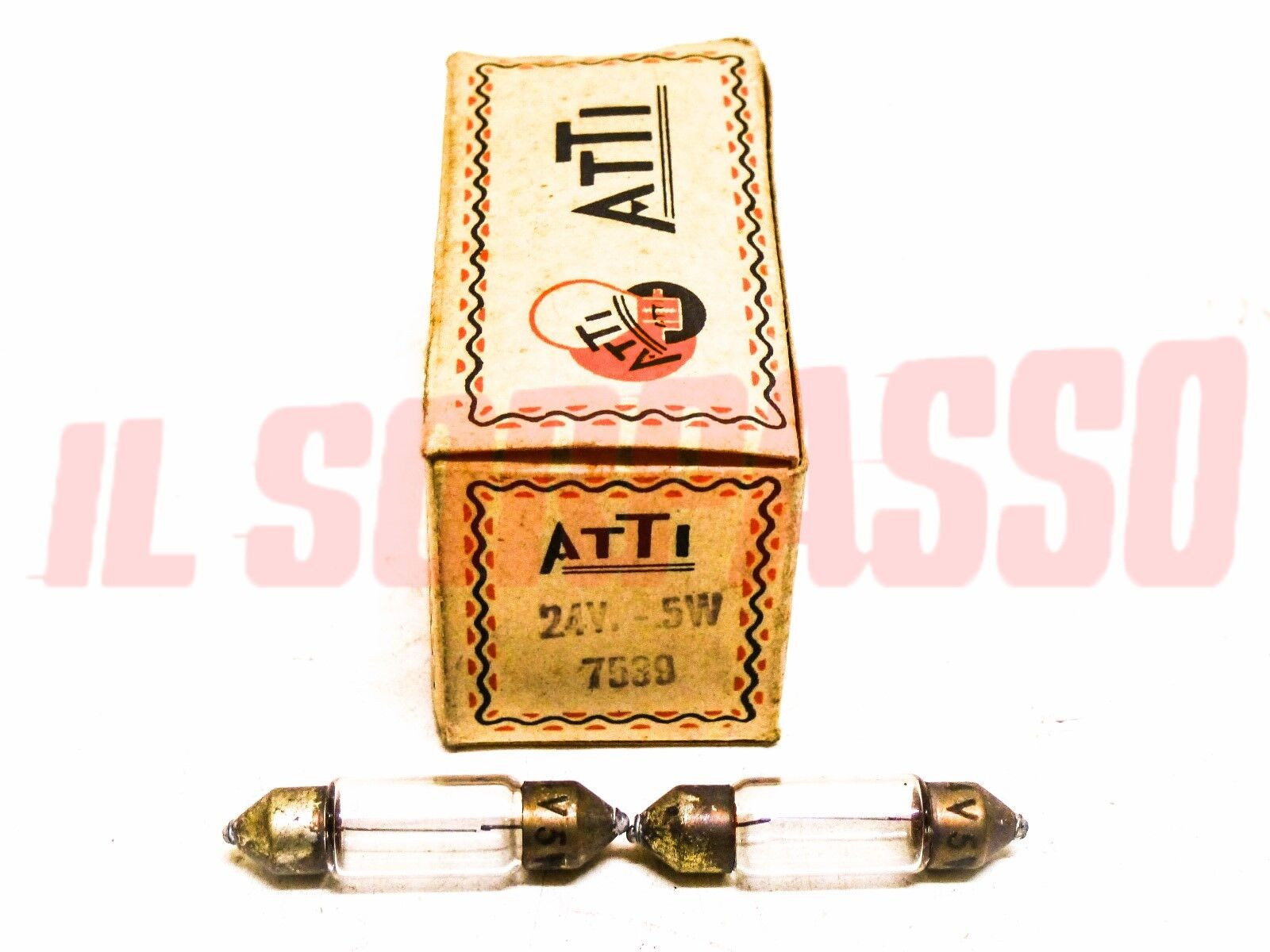 COPPIA LAMPADINE SILURO ORIGINALI ATTI AUTO CAMION TRATTORE 24 VOLT 5 WATT