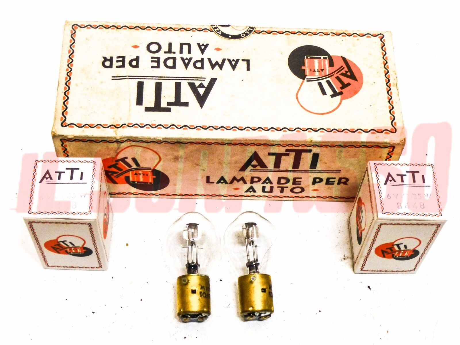 COPPIA LAMPADINE ORIGINALI ATTI AUTO CAMION TRATTORE 6 VOLT 40/35 WATT