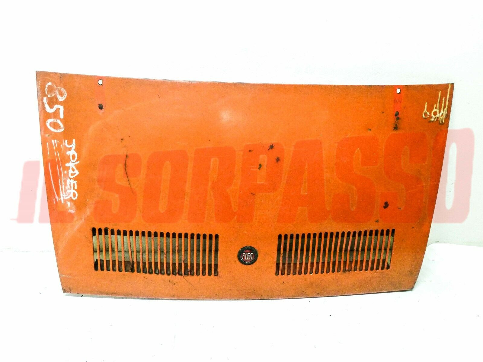 COFANO POSTERIORE VANO MOTORE + STEMMA FIAT 850 SPIDER - SPORT ORIGINALE