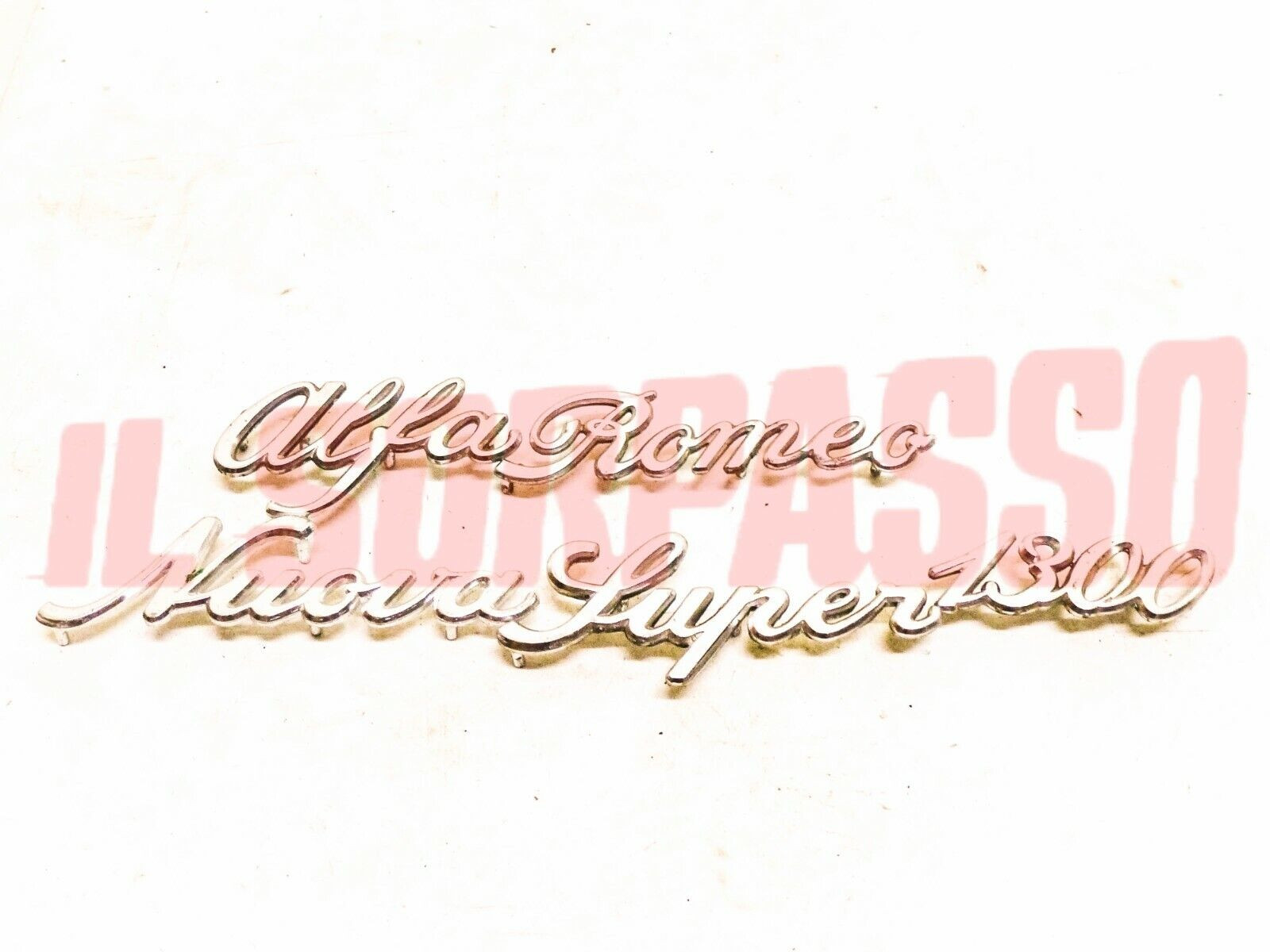 SCRITTA SIGLA POSTERIORE ALFA ROMEO GIULIA NUOVA SUPER 1300 ORIGINALE ALLUMINIO