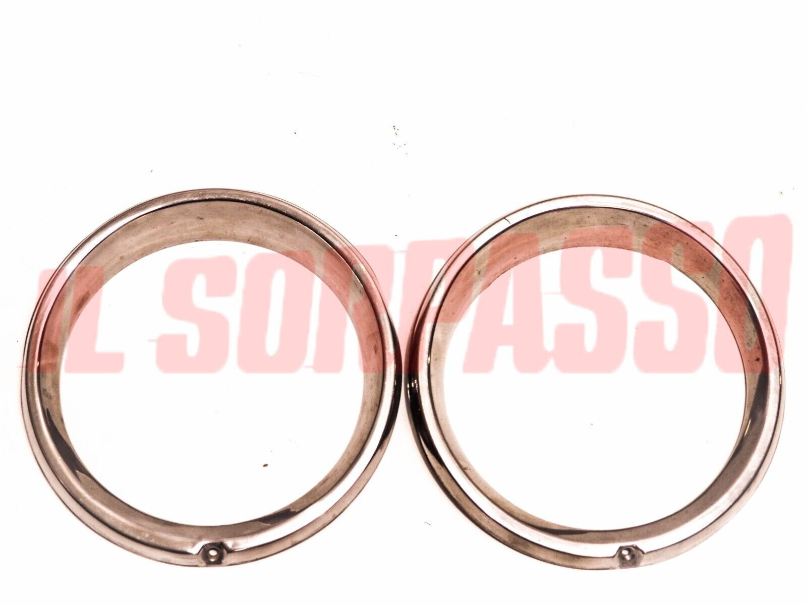 CERCHI CORNICI FARO DESTRO SINISTRO ACCIAIO INOX AUTOBIANCHI A112 ABARTH 1 SERIE