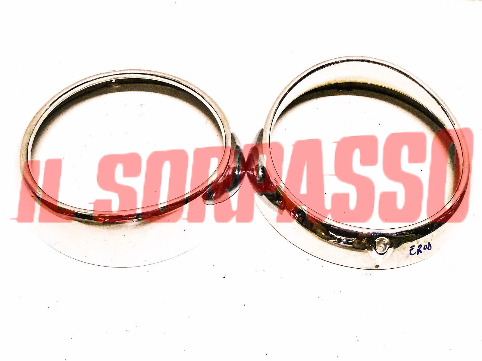 CORNICI CERCHI FARO GRUPPI OTTICI FIAT 1400 1900 B CON VISIERA ALTA ORIGINALI