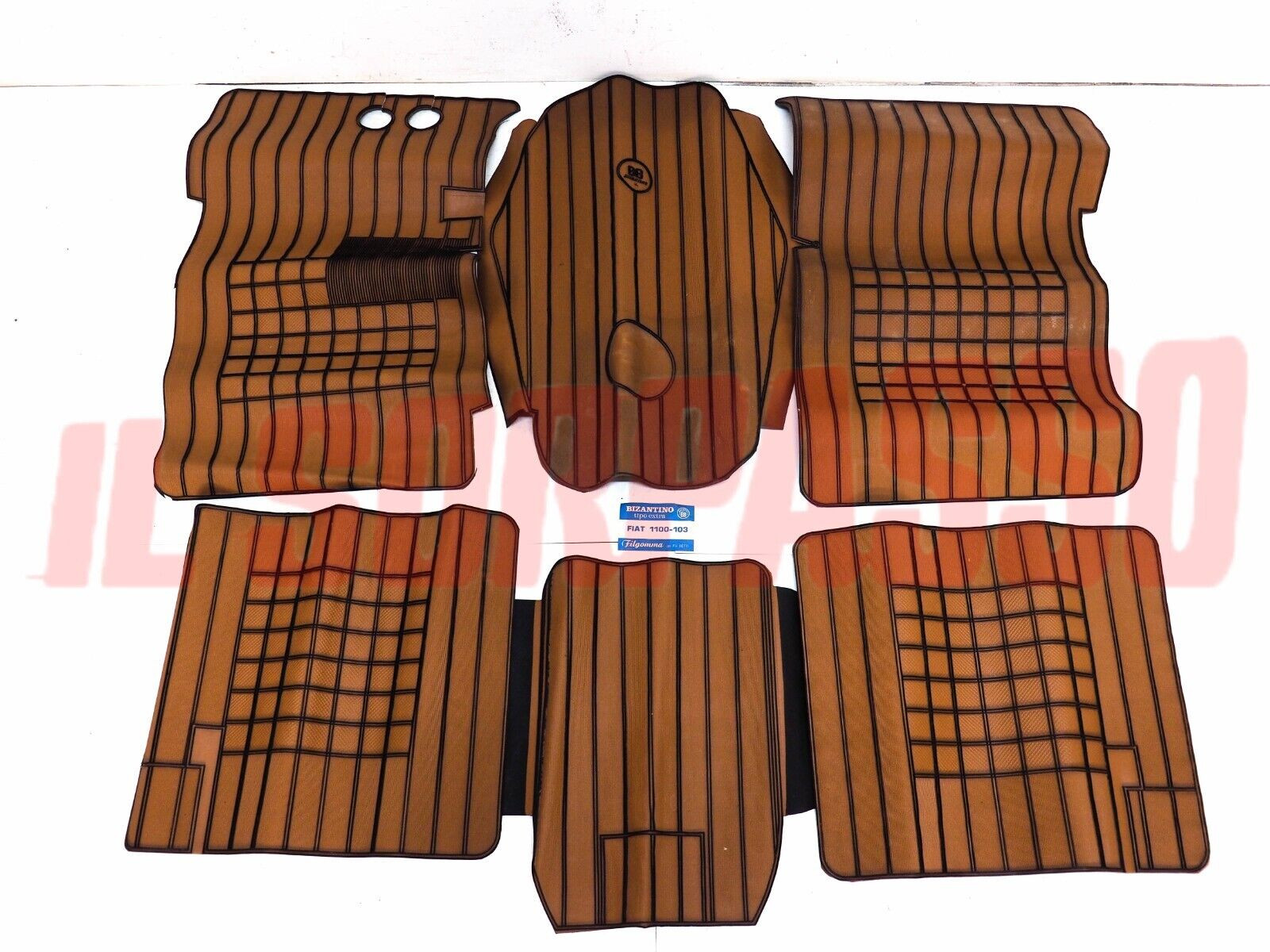 SOPRA TAPPETI MARRONI E NERI FIAT 1100 103 BAULETTO E TV H D ORIGINALI FILGOMMA