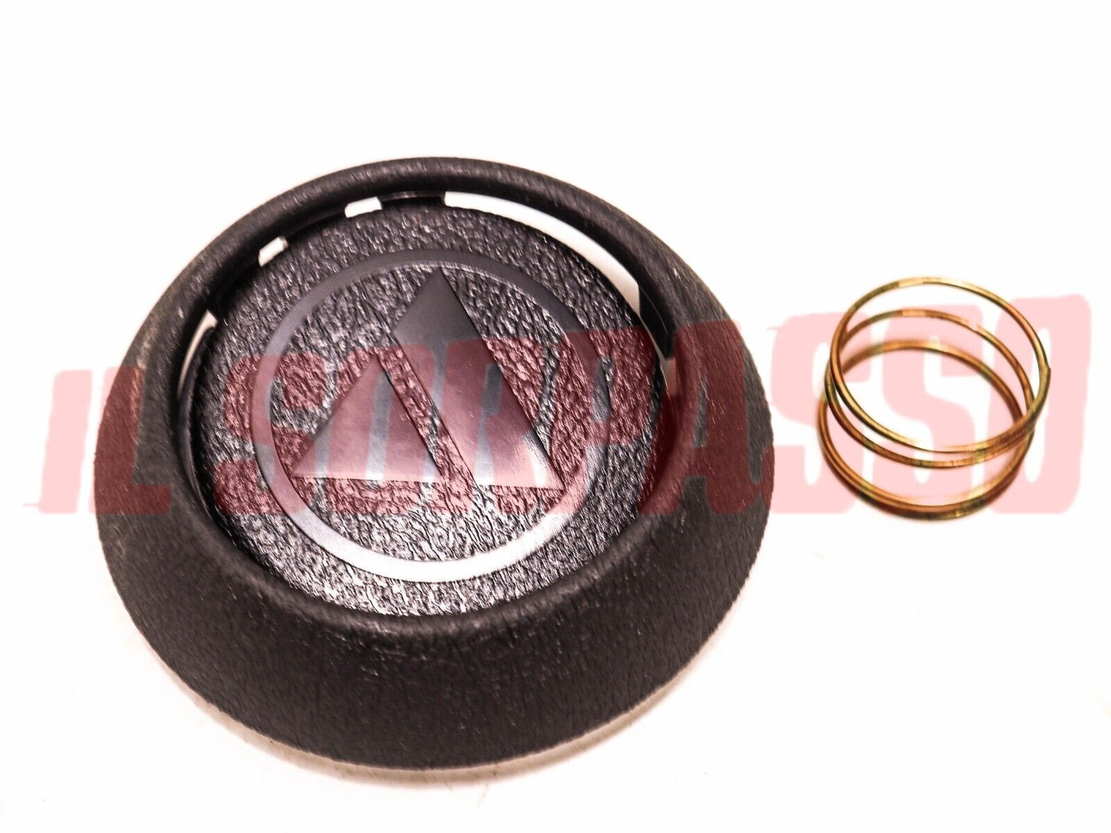 PULSANTE CLACSON VOLANTE STERZO GHIERA MOLLA AUTOBIANCHI A112 ORIGINAL LOGO NERO