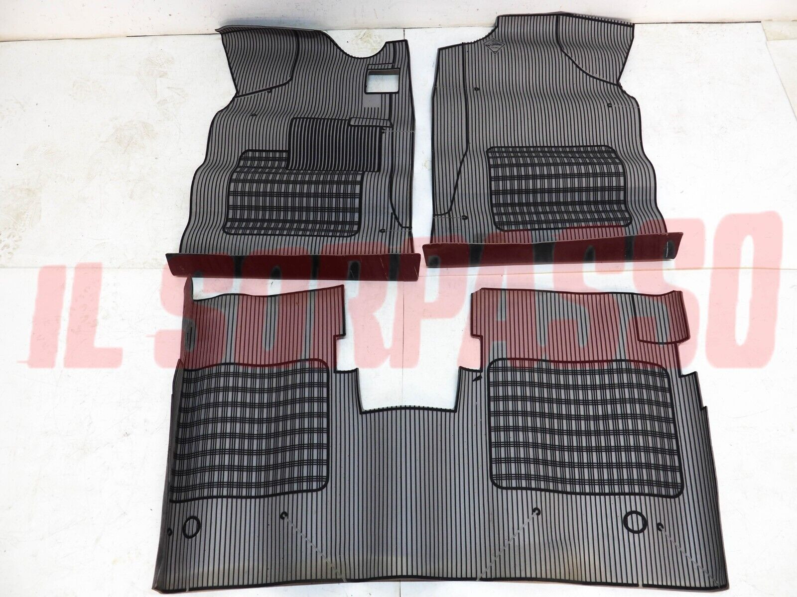 TAPPETI GOMMA GRIGI E NERI LANCIA BETA BERLINA 3 SERIE ORIGINALI JUMBO