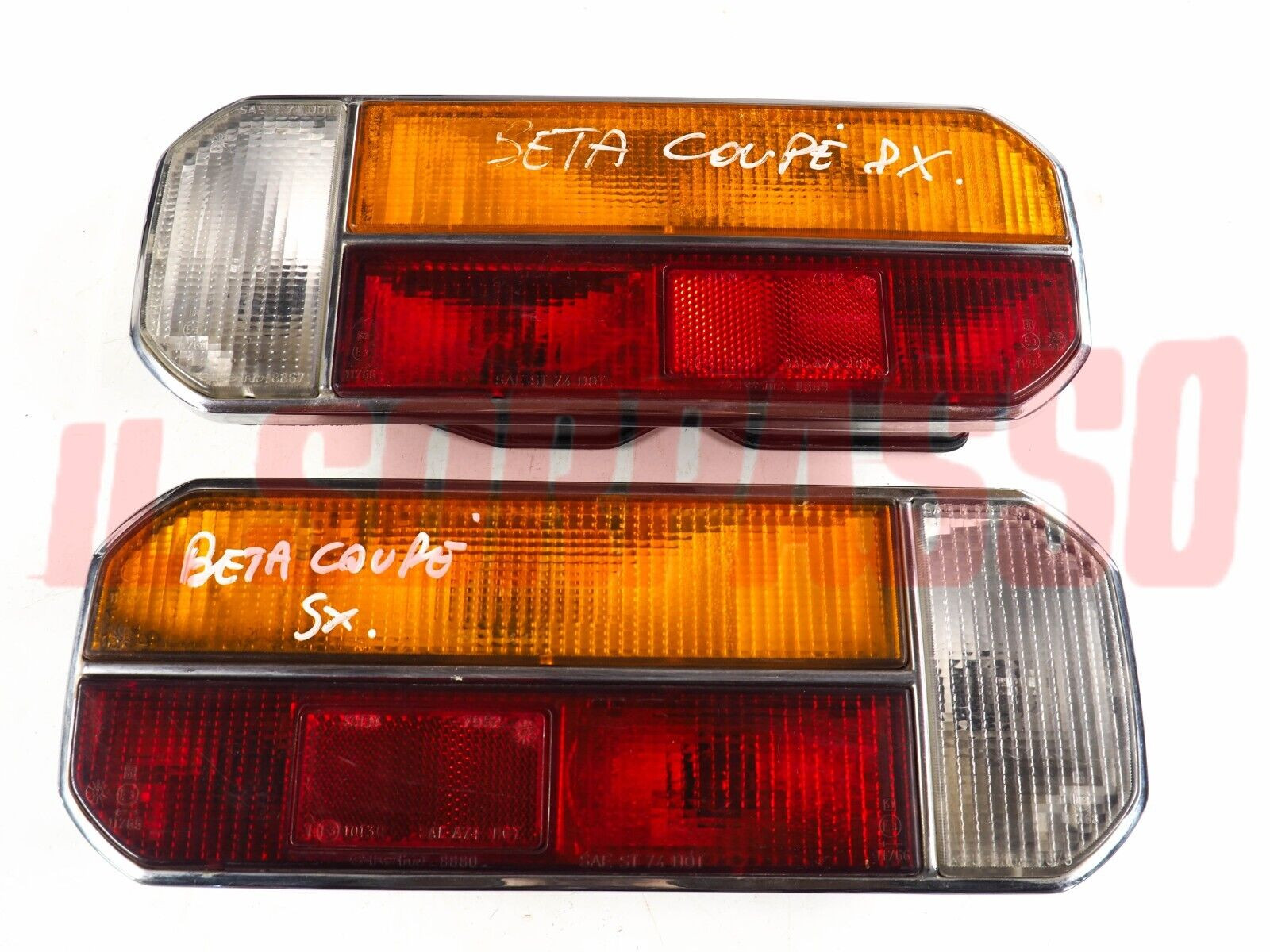 FANALI FARI POSTERIORI DESTRO SINISTRO LANCIA BETA COUPE SIEM BORDO CROMATO