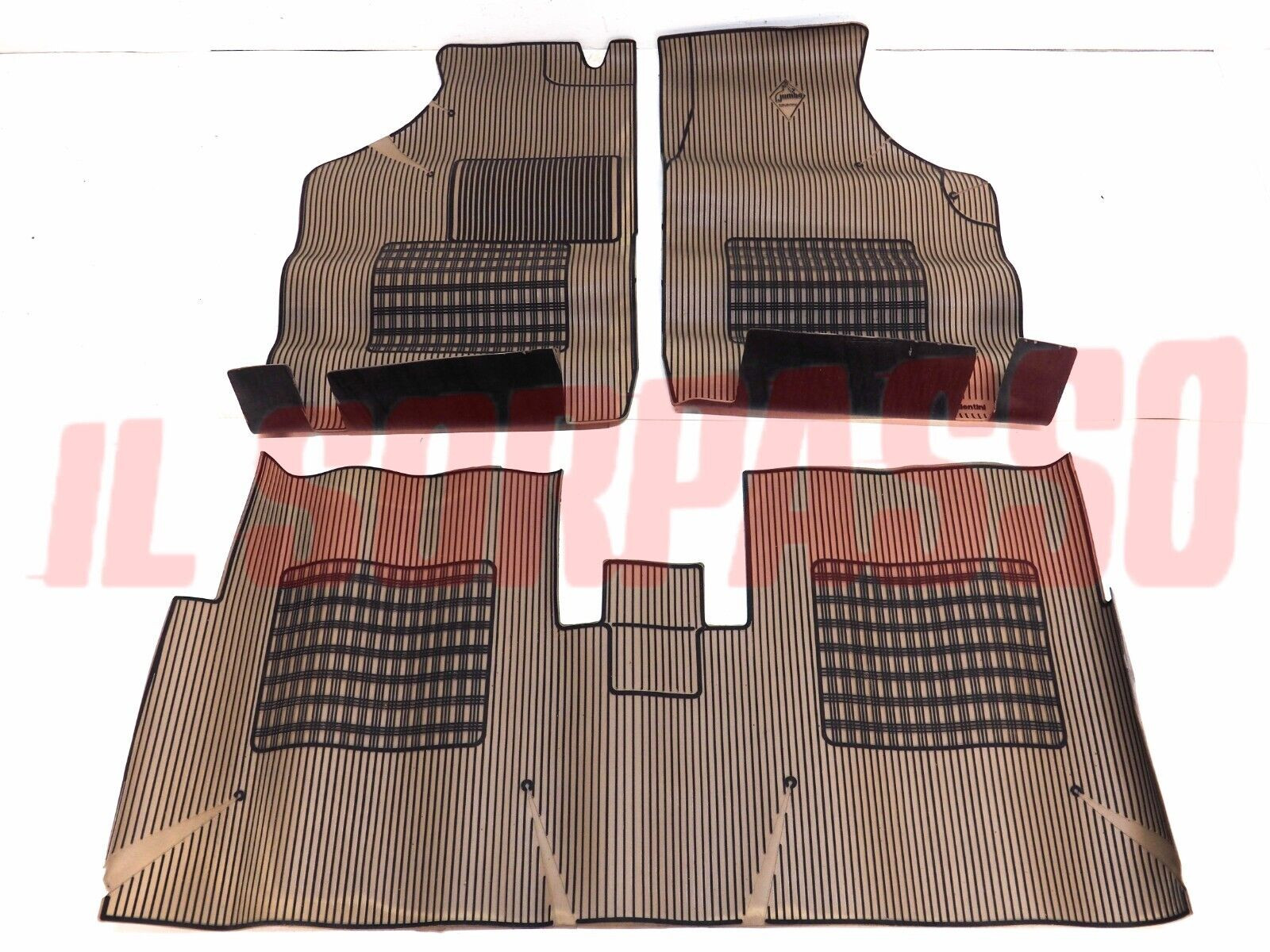 SOPRA TAPPETI IN GOMMA BEIGE E NERI FIAT REGATA ORIGINALI JUMBO