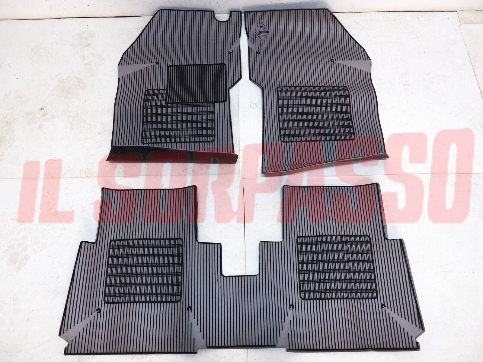 SOPRA TAPPETI GOMMA GRIGI E NERI LANCIA PRISMA ORIGINALI JUMBO