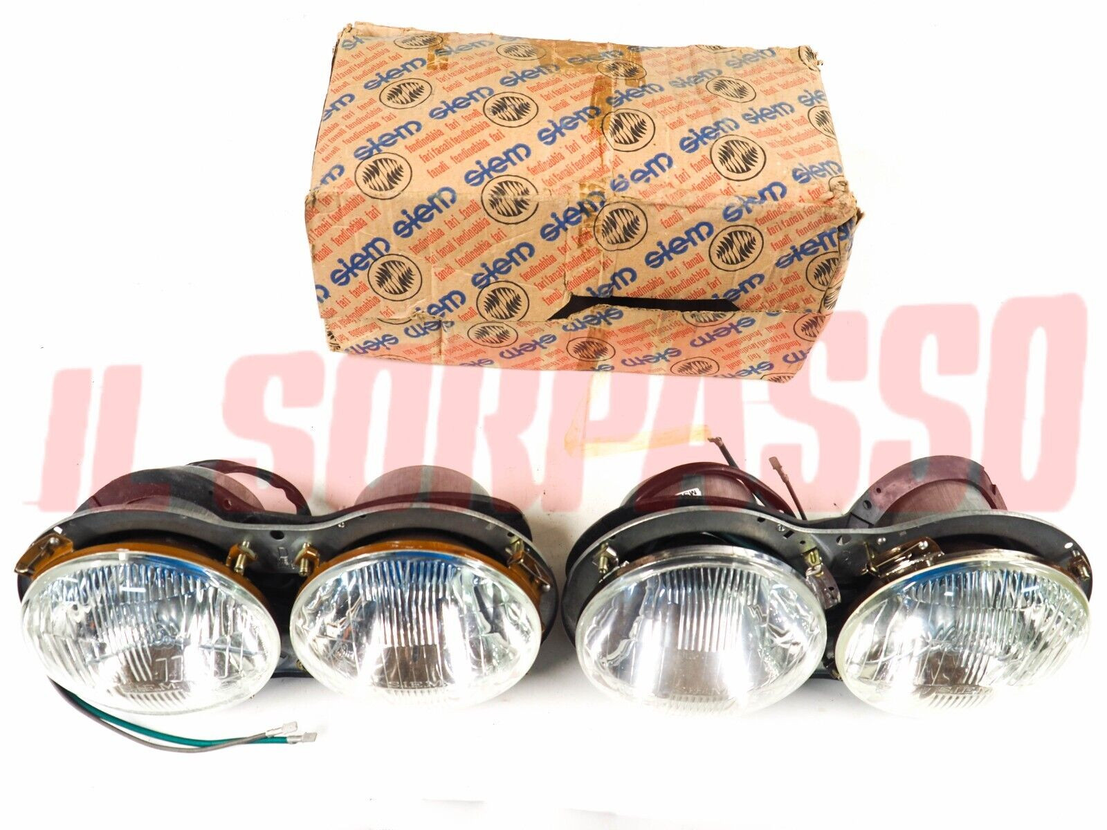 GRUPPI OTTICI FANALI FARI + TAZZE SEDI FIAT 850 FAMILIARE 1300 1500 BERLINA SIEM