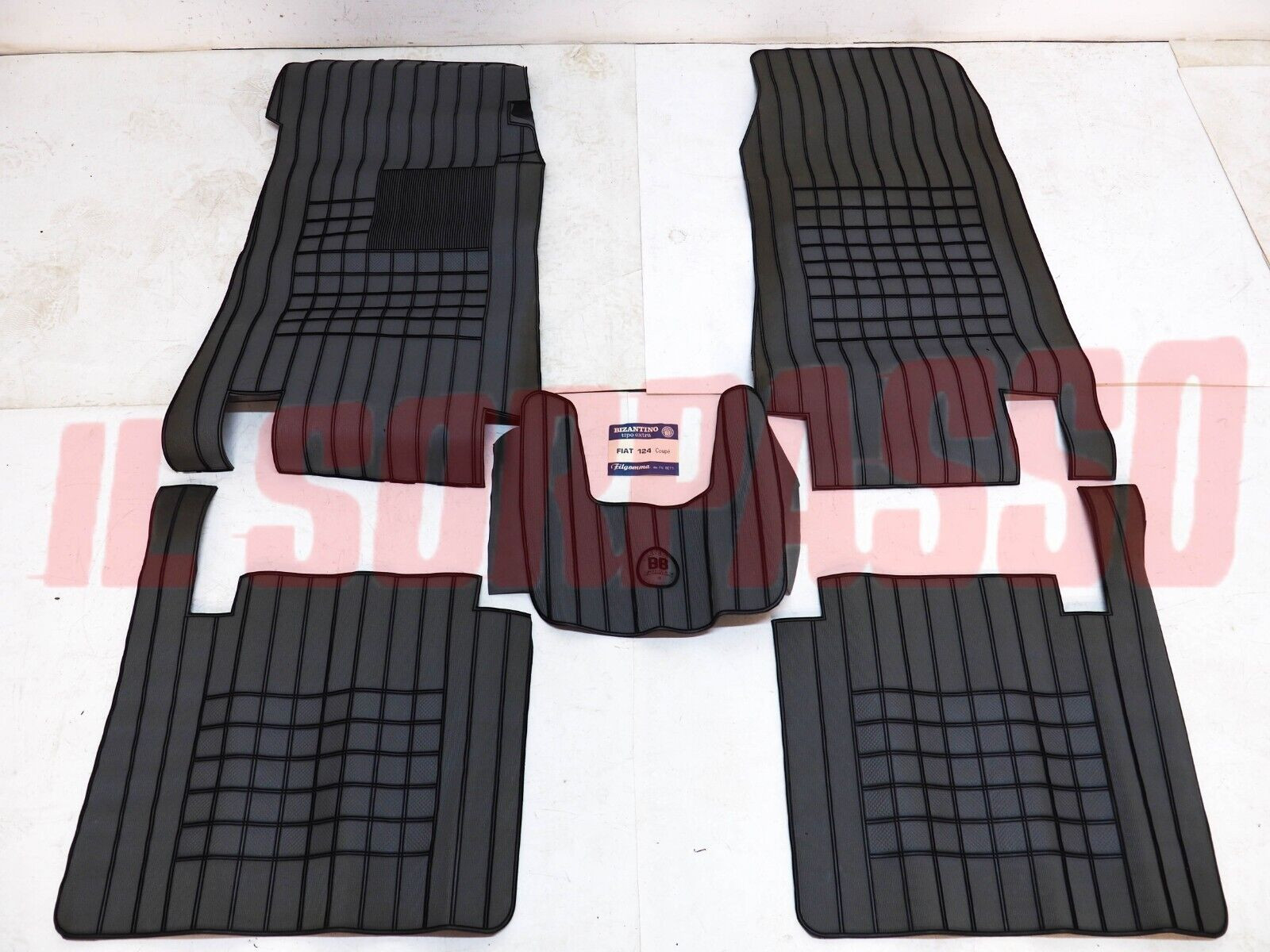 SOPRA TAPPETI GRIGI E NERI FIAT 124 COUPE SPORT ORIGINALI FILGOMMA