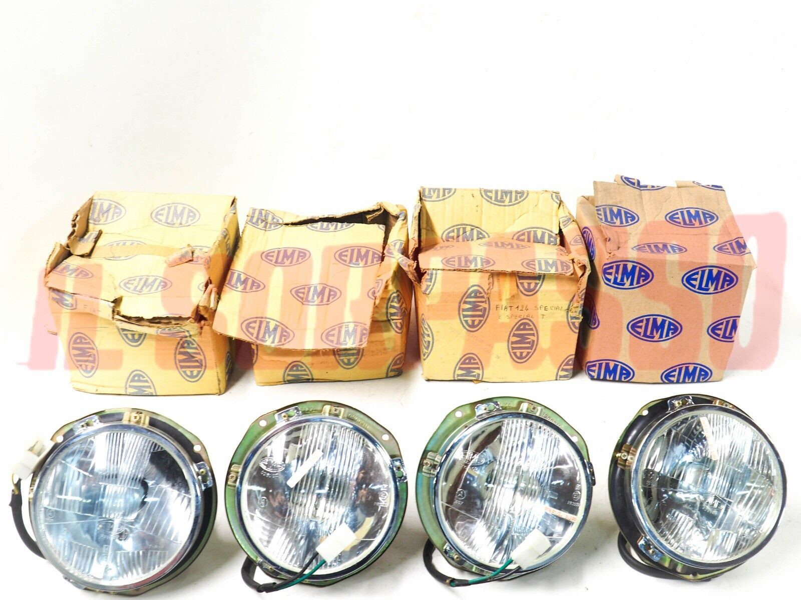 GRUPPI OTTICI FANALI TAZZE FARO FIAT 124 SPECIAL TI FINO 06.72 ORIGINALI ELMA