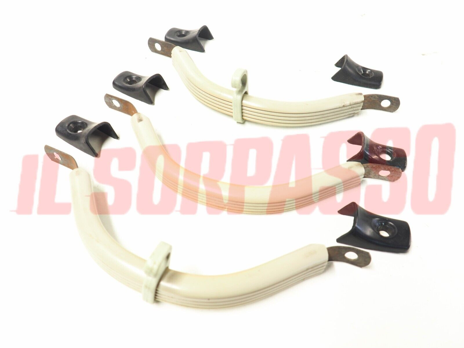 MANIGLIE PASSEGGERO INTERNE + CAPPUCCI FIAT 1100 R ORIGINALI