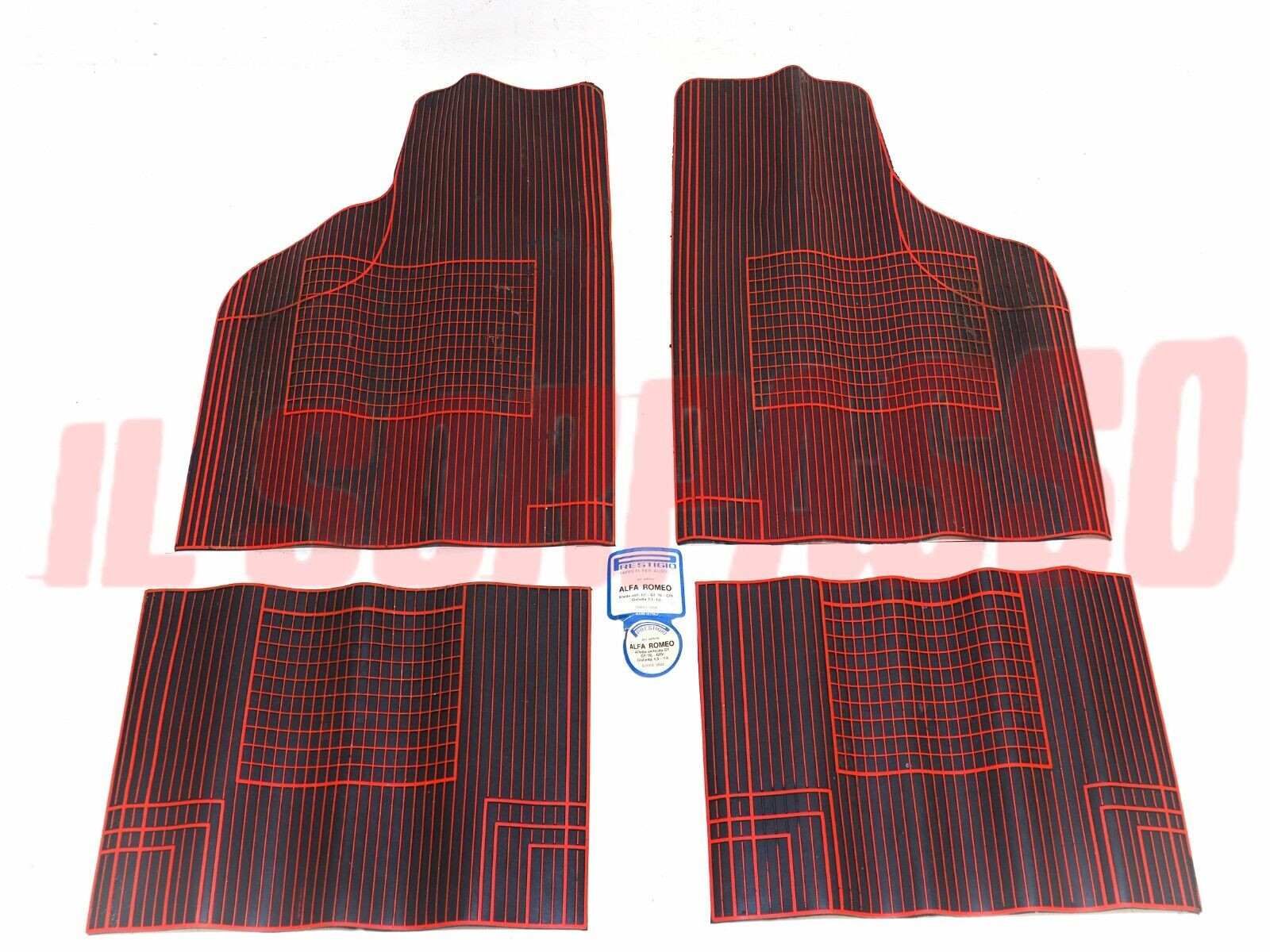 TAPPETI ROSSI E NERI ALFA ROMEO ALFETTA GT - GTV GIULIETTA 1.3 - 1.6 BIZANTINO