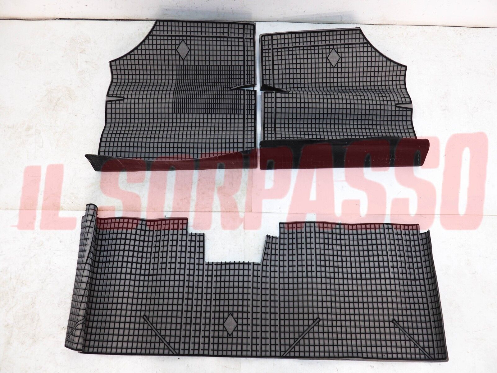 SOPRA TAPPETI IN GOMMA GRIGI E NERI PEUGEOT 309 ORIGINALI JUMBO