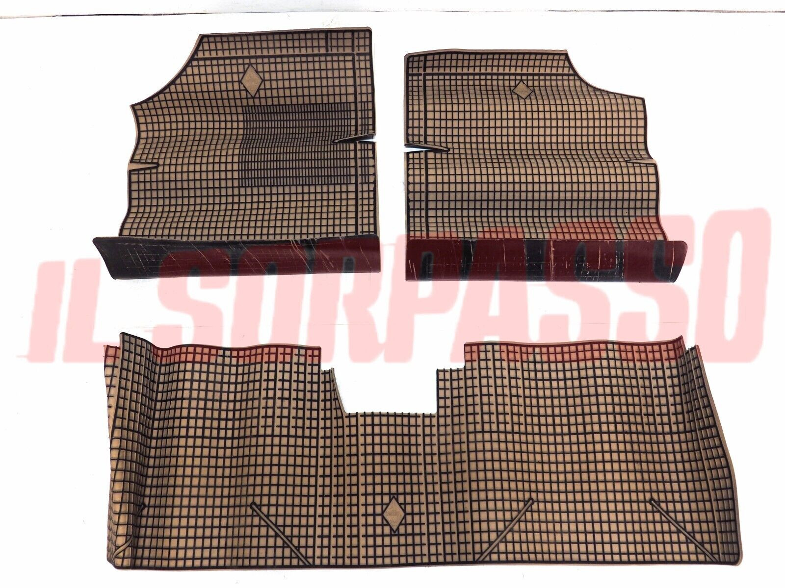 SOPRA TAPPETI IN GOMMA MARRONI E NERI PEUGEOT 309 ORIGINALI JUMBO
