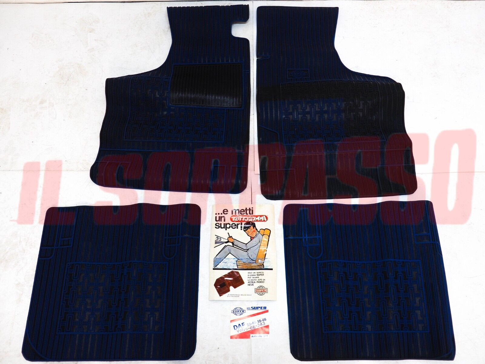 SOPRA TAPPETI BLU E NERI DAF 33 44 55 66 VOLVO 66 343 ACCESSORI DELL'EPOCA
