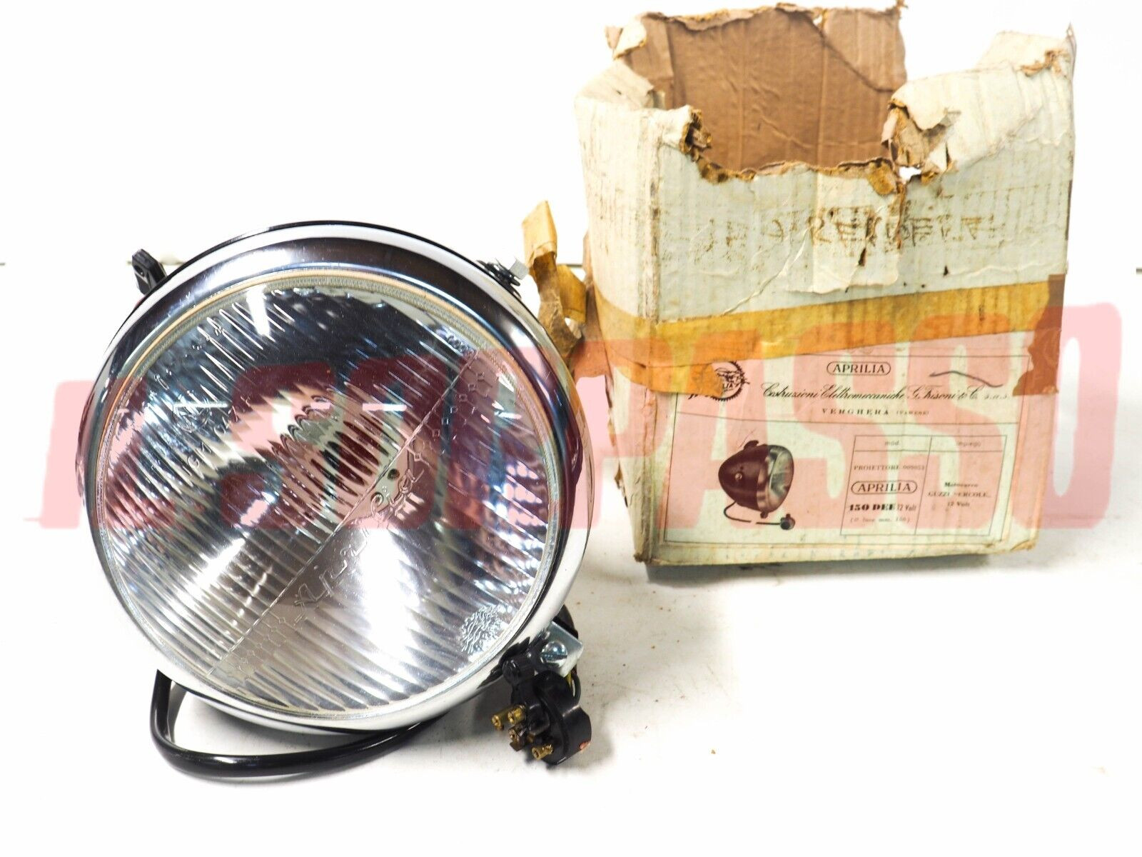 GRUPPO OTTICO FANALE FARO PARABOLA CORNICE GUZZI ERCOLE 12V ORIGINALE APRILIA