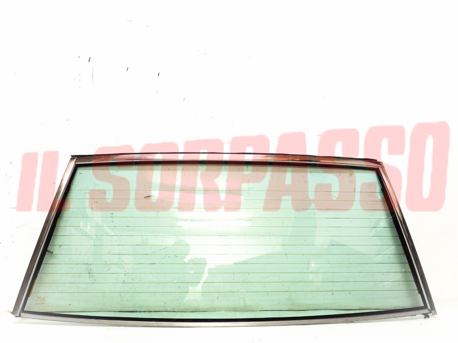 VETRO LUNOTTO POSTERIORE CORNICE CON SBRINATORE MASERATI BITURBO ORIGINALE VERDE