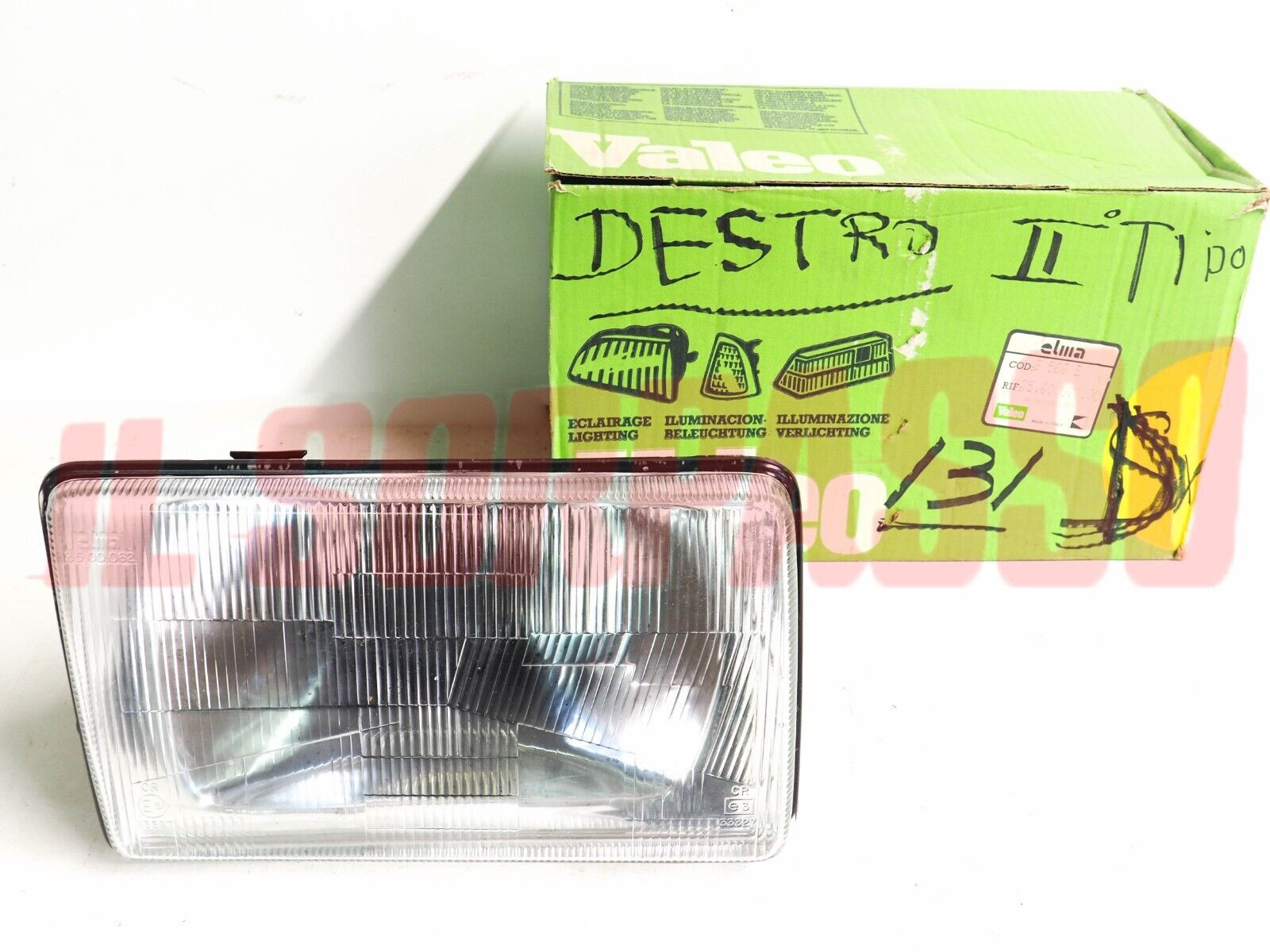 GRUPPO OTTICO FANALE FARO DESTRO FIAT 131 SUPERMIRAFIORI + ARGENTA ELMA