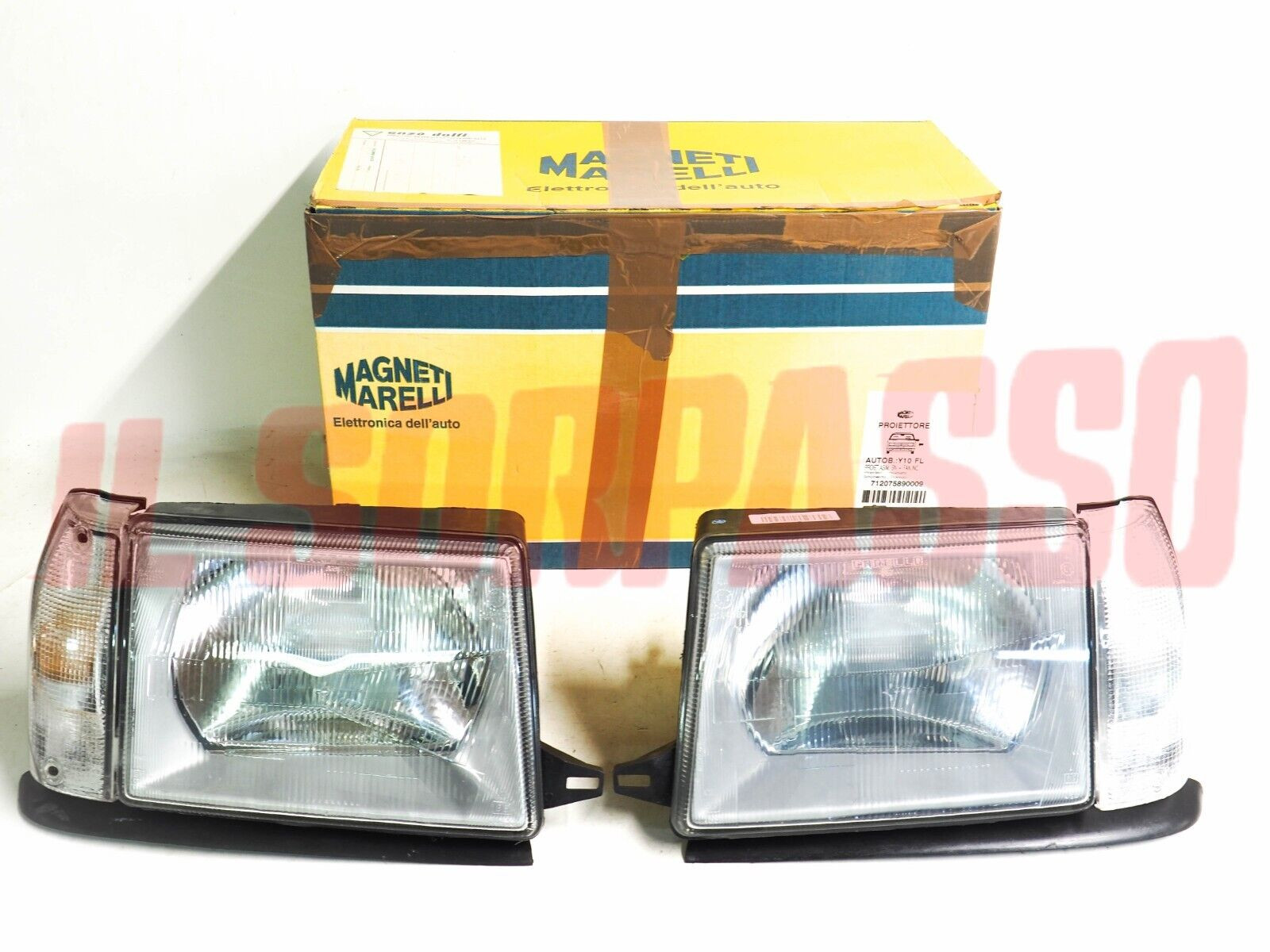 GRUPPI OTTICI FANALI FARI DESTRO SINISTRO + FRECCE AUTOBIANCHI Y10 1S CARELLO