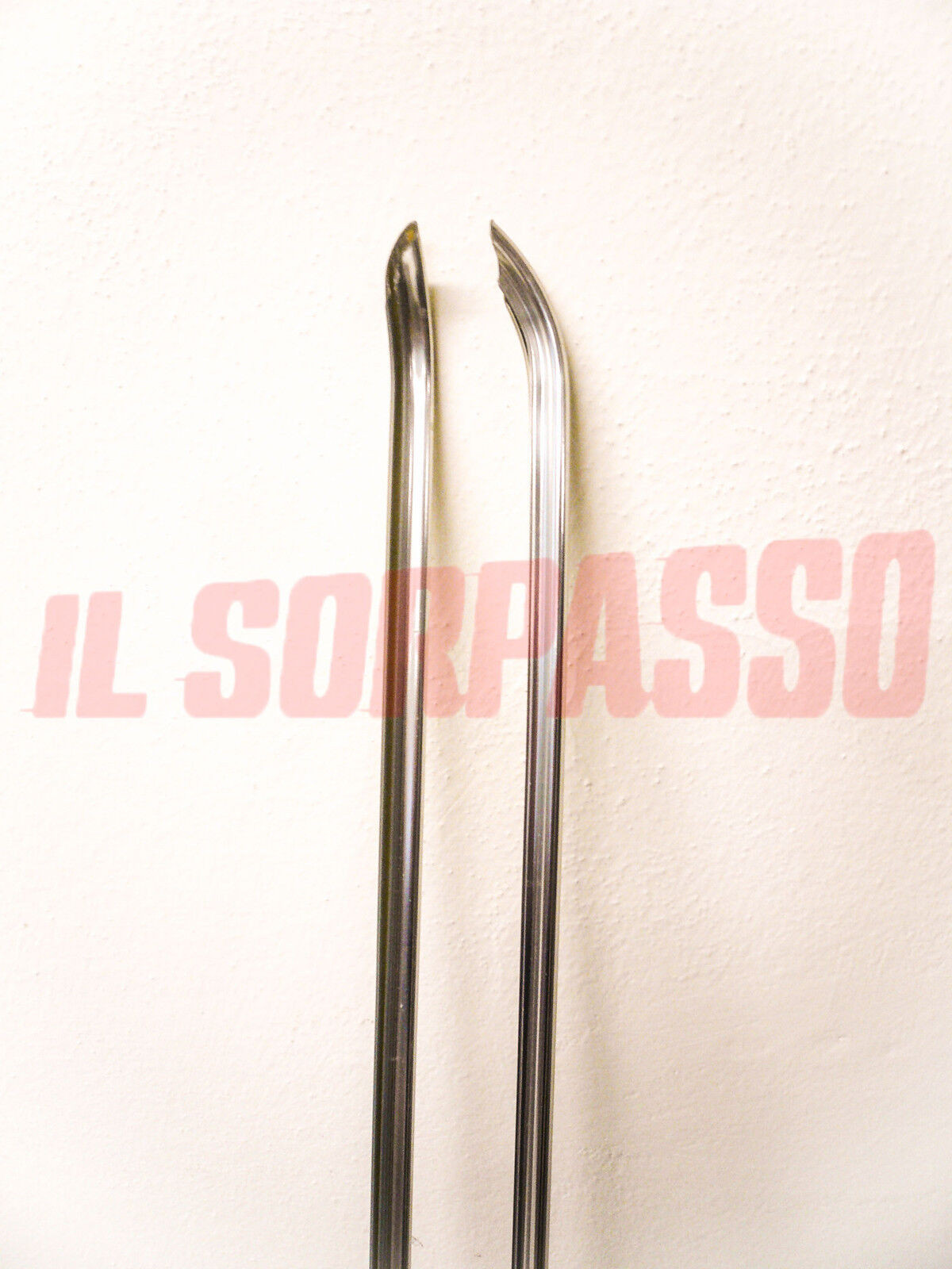 PROFILI BORDI TETTO GOCCIOLATOI CROMATI FIAT RITMO + ABARTH ORIGINALI PERFETTI