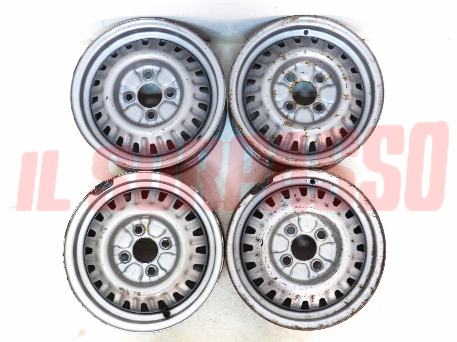 4 CERCHI RUOTA ALFA ROMEO ALFETTA + GIULIETTA ORIGINALI 5,5x13