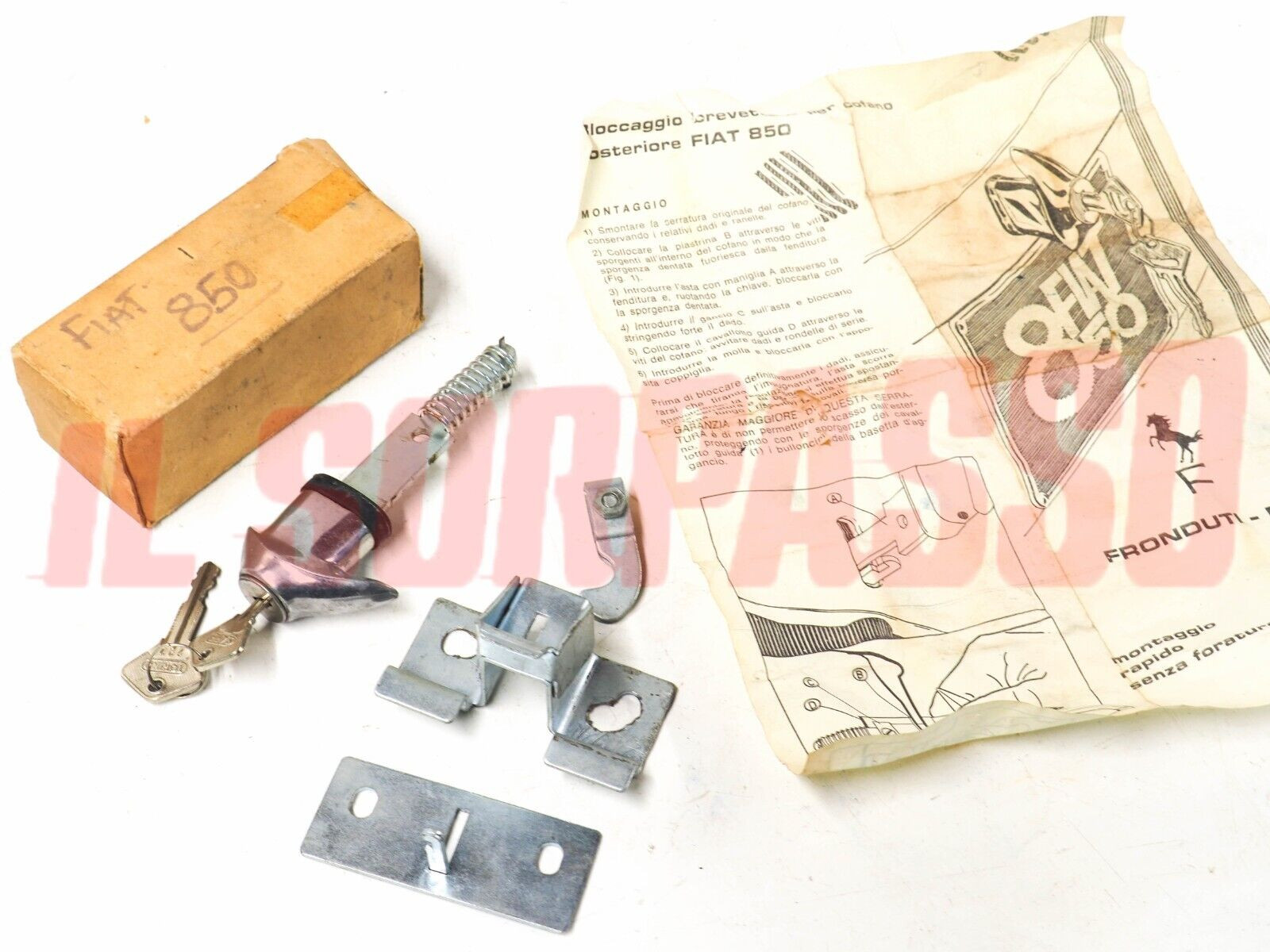 SERRATURA COFANO POSTERIORE MOTORE FIAT 850 BERLINA  SPECIAL ACCESSORIO