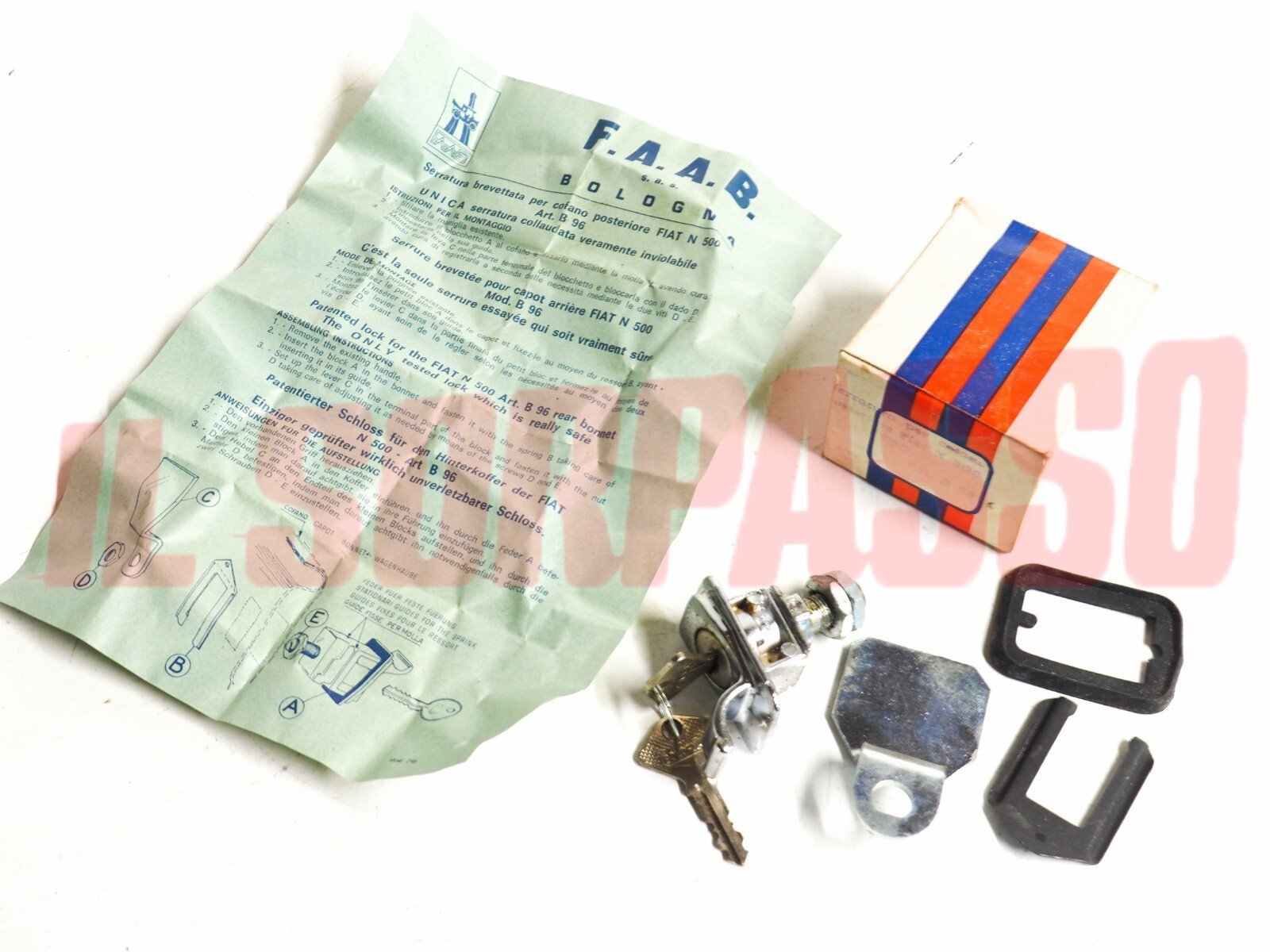 SERRATURA COFANO POSTERIORE  MOTORE CON CHIAVE FIAT NUOVA 500 N D  ACCESSORIO