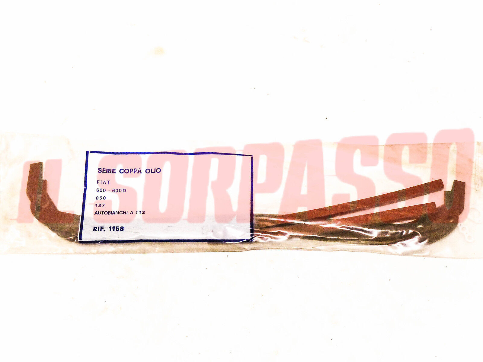 GUARNIZIONE COPPA OLIO KIT FIAT 600 - D - 850 - 127 AUTOBIANCHI A112 ORIGINALE