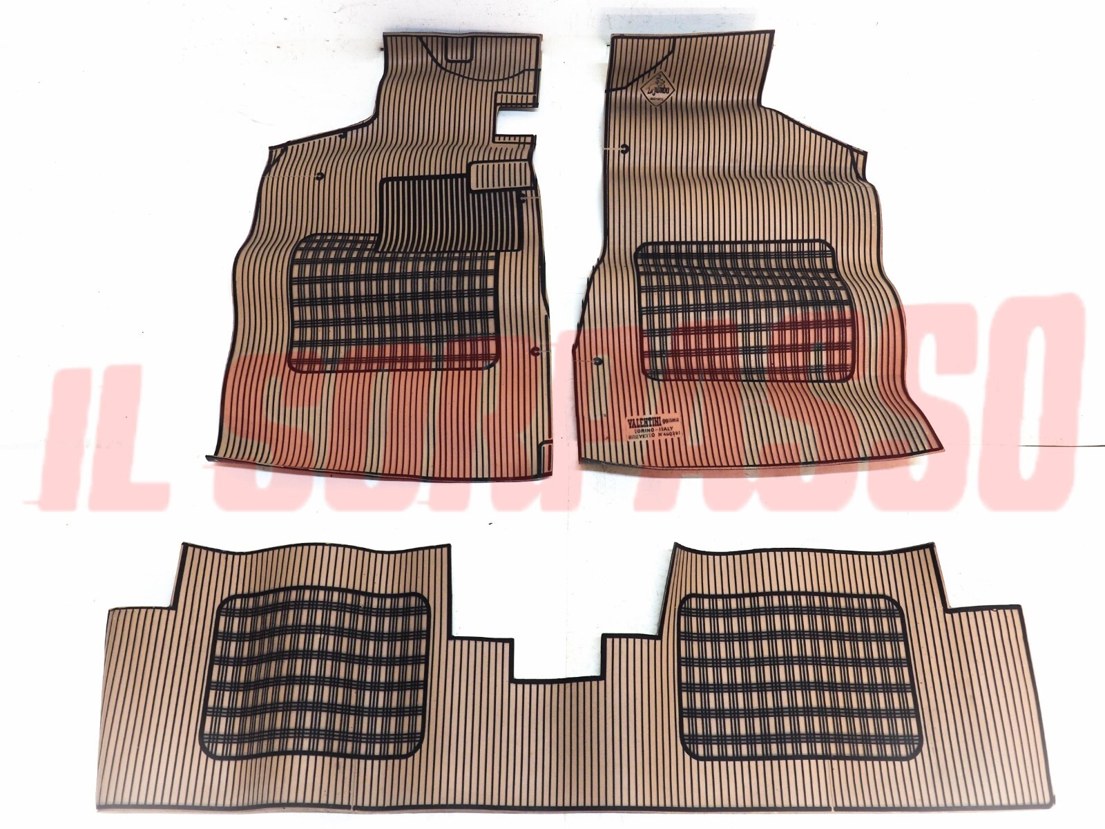 TAPPETI GOMMA BEIGE E NERI LANCIA BETA COUPE HPE ORIGINALI VALENTINI