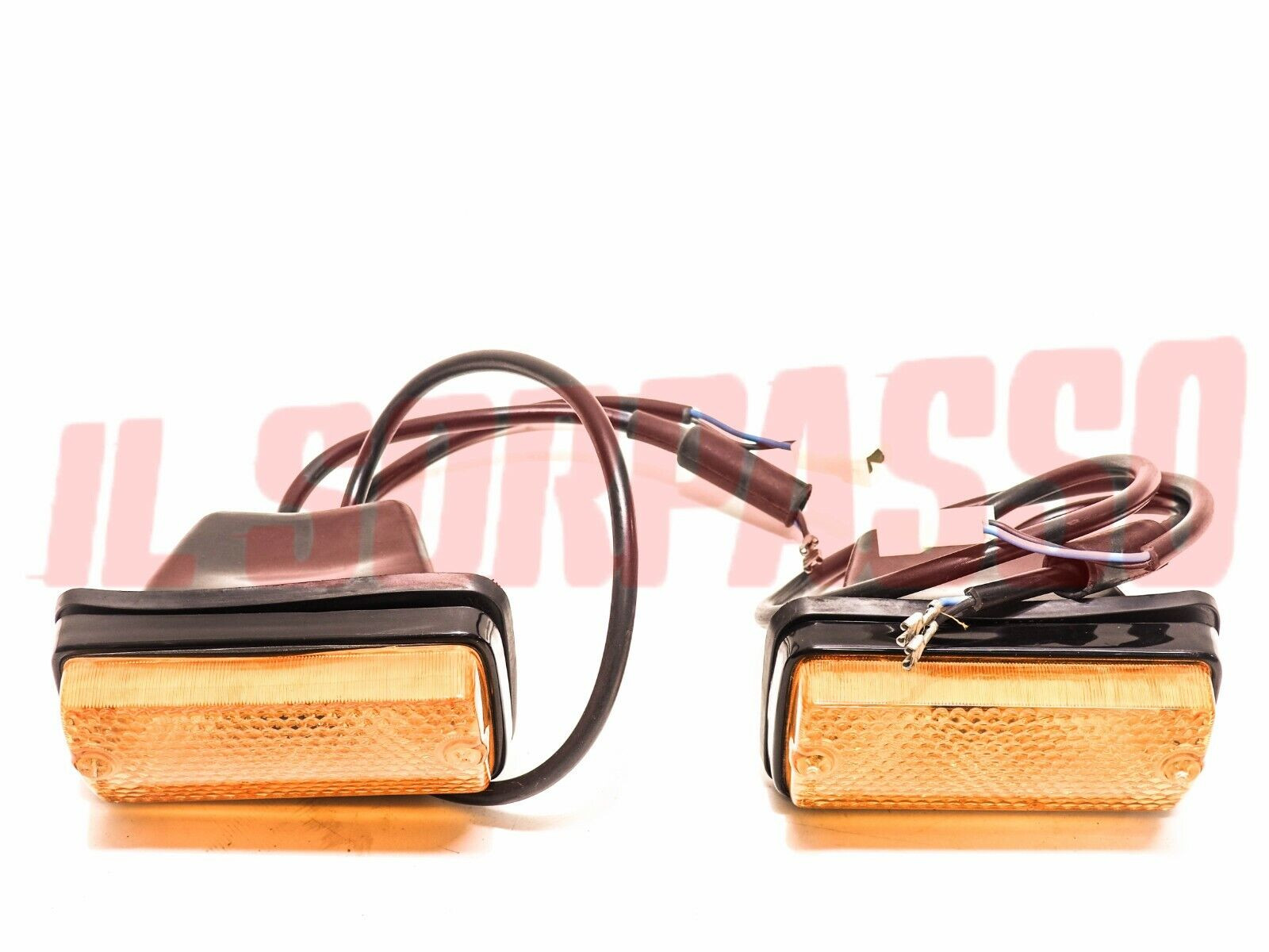 FANALINI ANTERIORI DESTRO SINISTRO NERI + CUFFIE AUTOBIANCHI A112 1 2 3 ABARTH