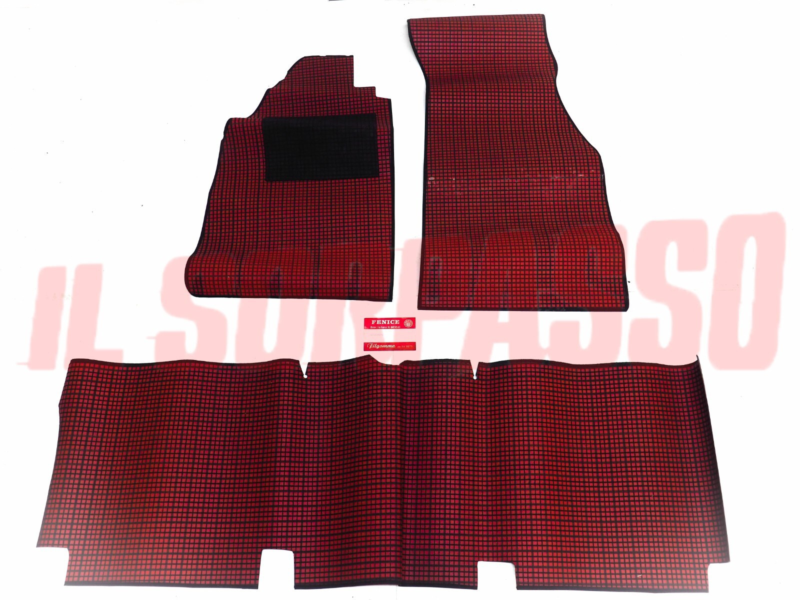 SOPRA TAPPETI ROSSI NERI VOLKSWAGEN MAGGIOLINO ORIGINALI FILGOMMA