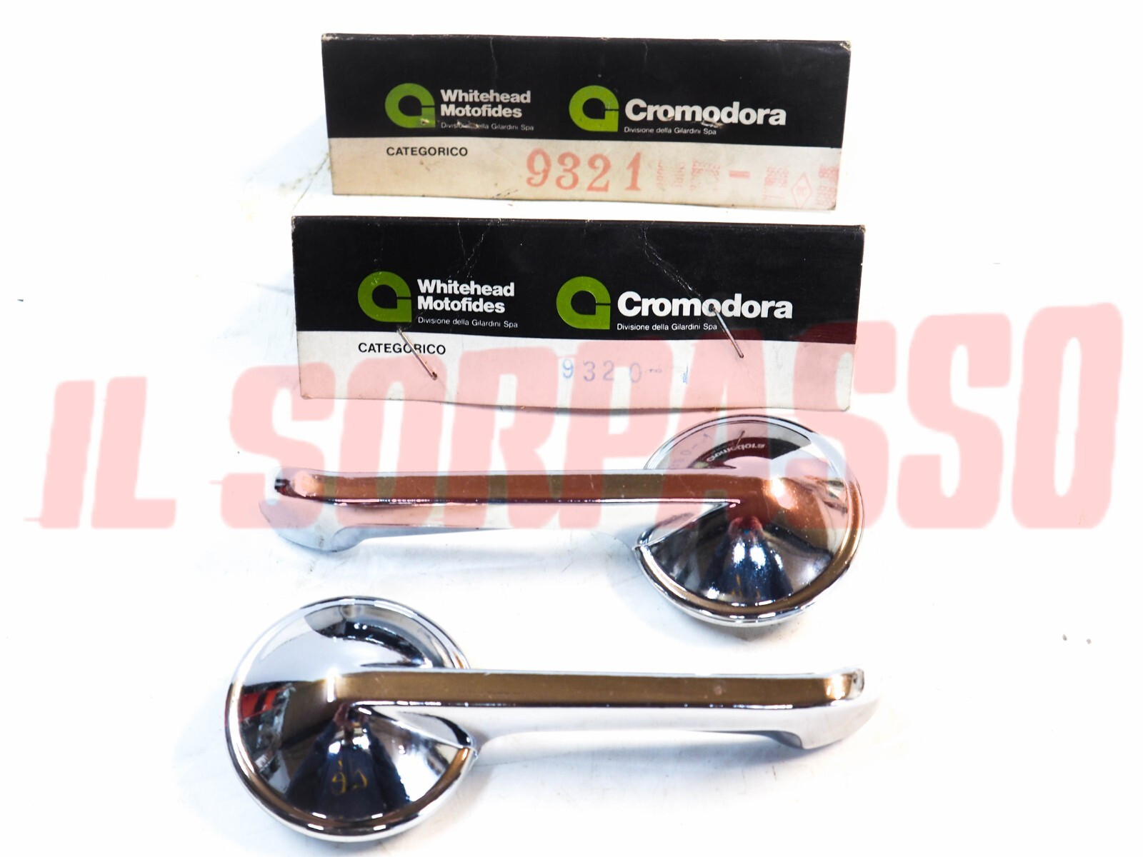MANIGLIE CROMATE APRI PORTA INTERNE FIAT 1500 C BERLINA COUPE 2 SERIE NOS