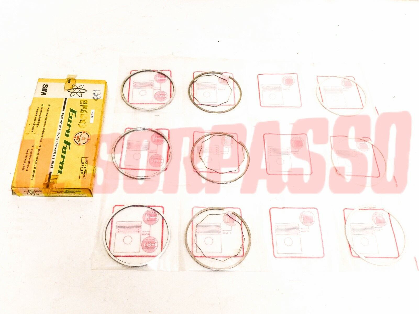 FASCE PISTONI MOTORE FIAT 616 N 3 ORIGINALI DIAMETRO 100 MM