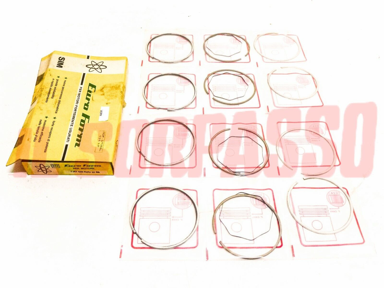 FASCE PISTONI MOTORE FIAT 128 RALLY ORIGINALI EURO DIAMETRO 86 MM