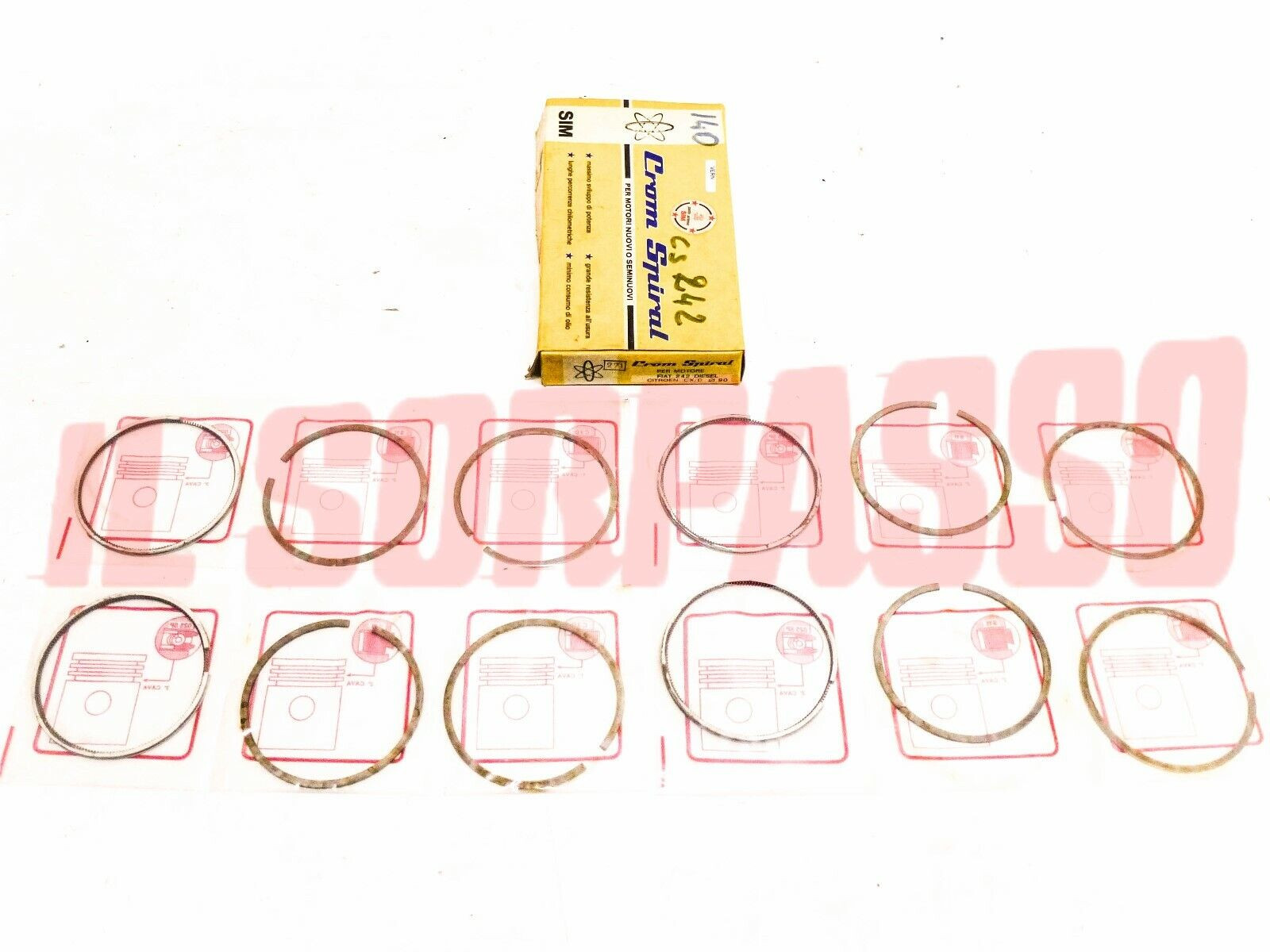 FASCE PISTONI MOTORE FIAT 242 DIESEL - CITROEN CX/D ORIGINALI DIAMETRO 90