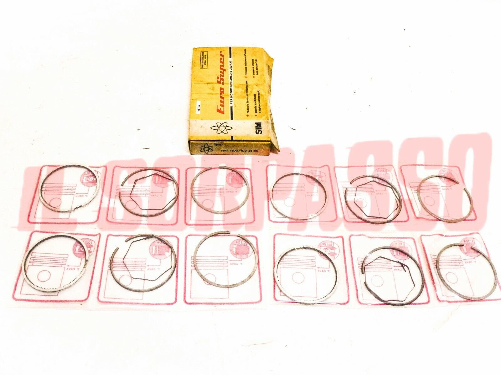 FASCE PISTONI MOTORE FIAT 1100 103 ORIGINALI EURO SUPER DIAMETRO 68 MM