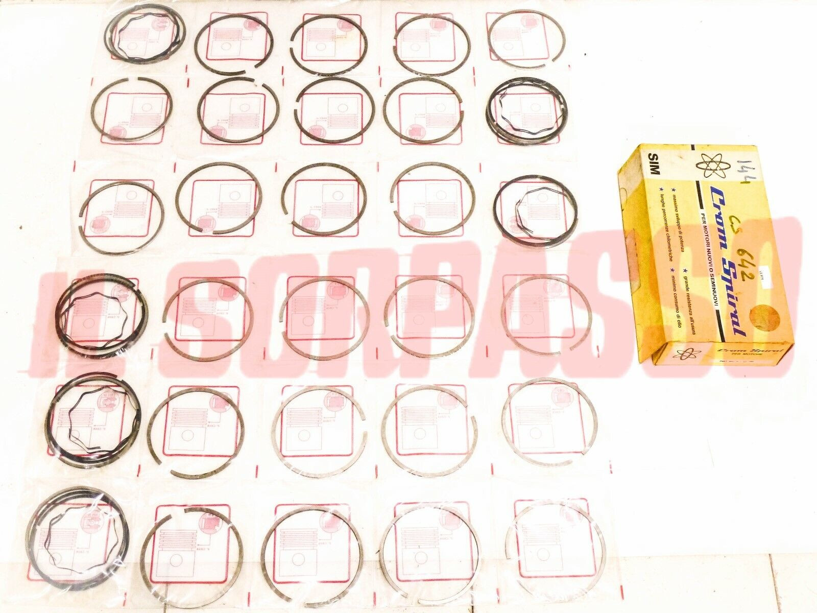 FASCE PISTONI MOTORE FIAT 643 N 2 ORIGINALI DIAMETRO 105 MM