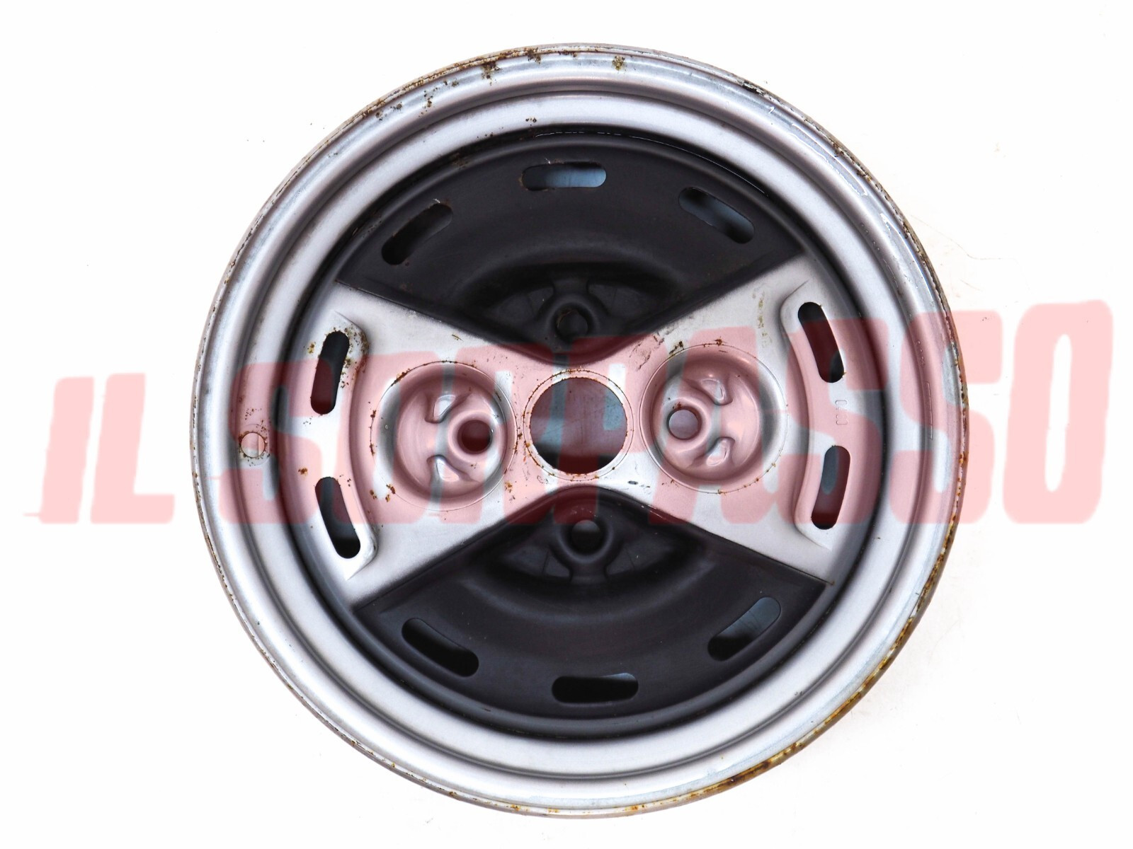 CERCHIO RUOTA VERNICIATO NERO FIAT 127 SPORT 70 HP 4,5 X 13 ORIGINALE