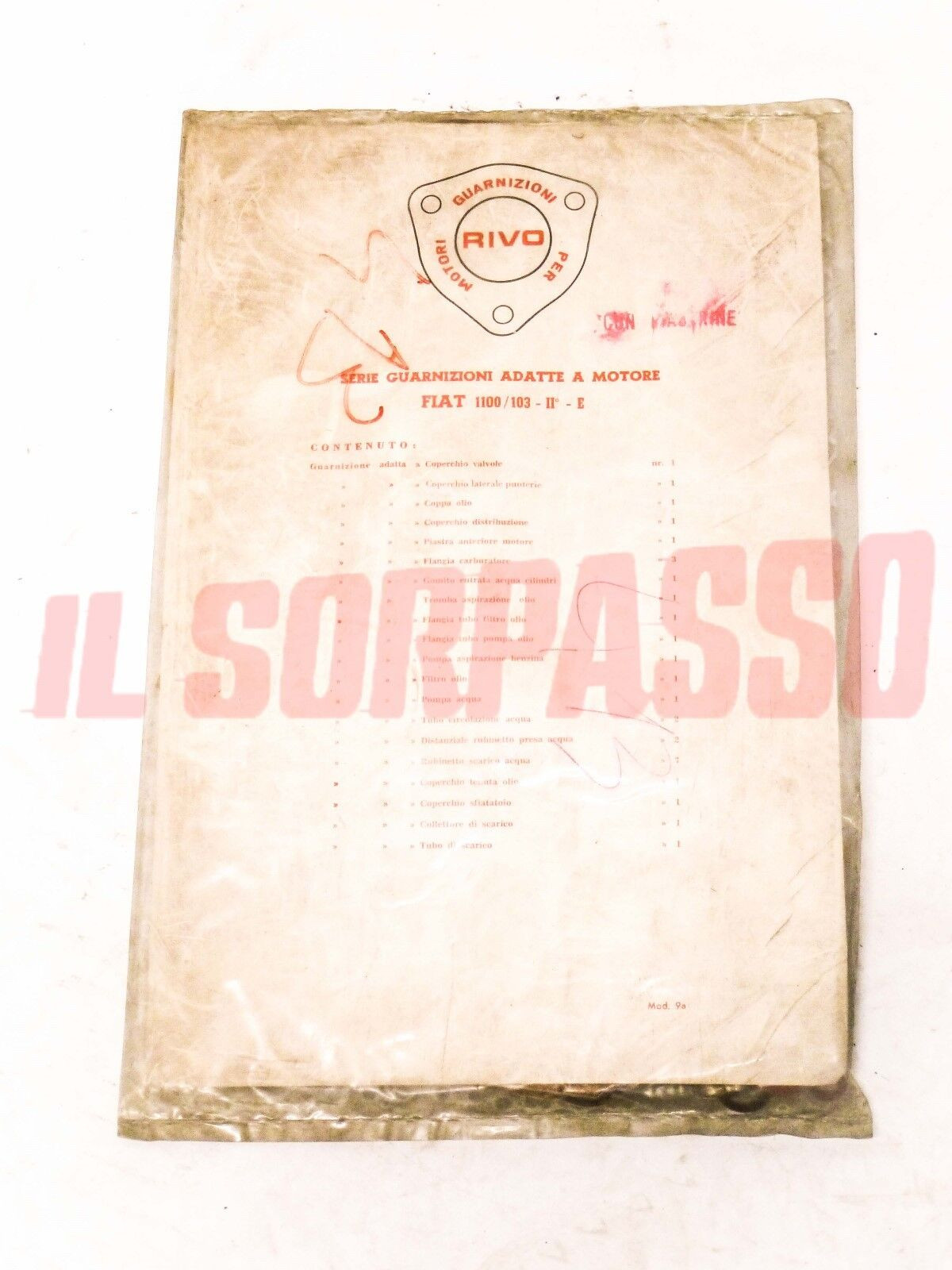 GUARNIZIONI KIT SERIE MOTORE + PIASTRINE FERMI FIAT 1100 103 2 SERIE E ORIGINALI