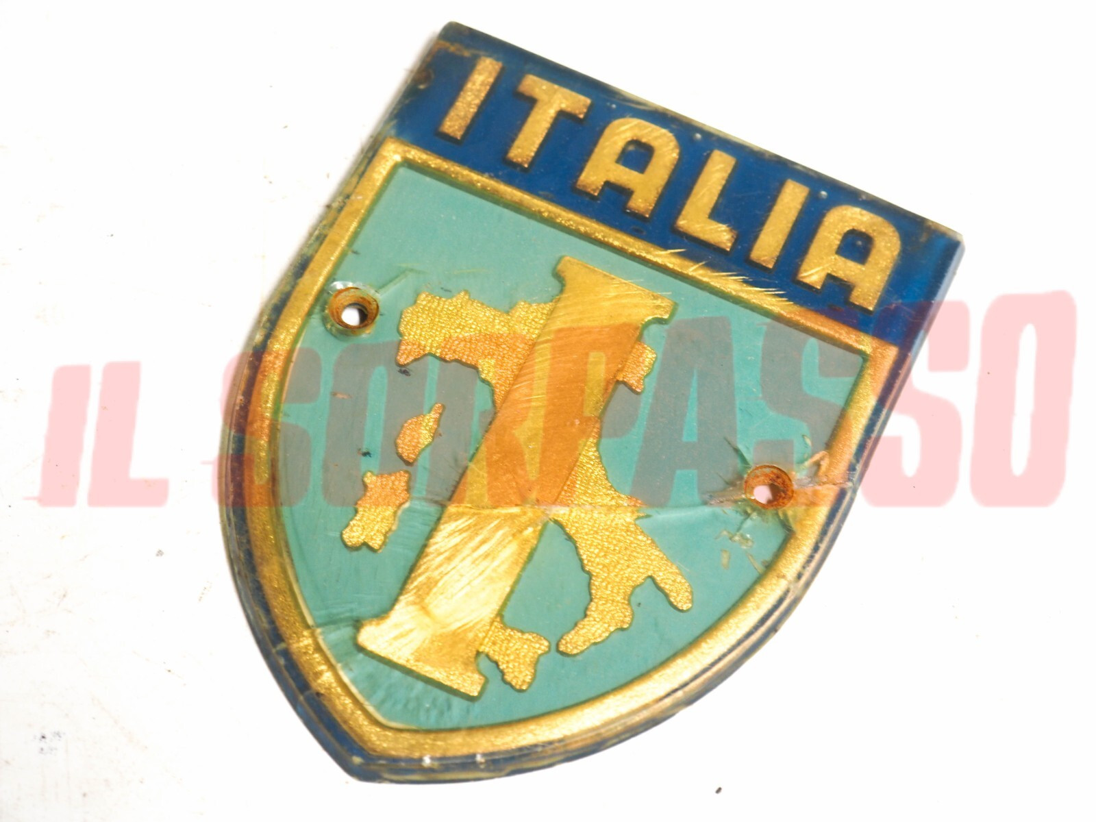 FREGIO EMBLEMA STEMMA ITALIA ACCESSORIO ANNI 60 FIAT 500 600 850 1100 1500