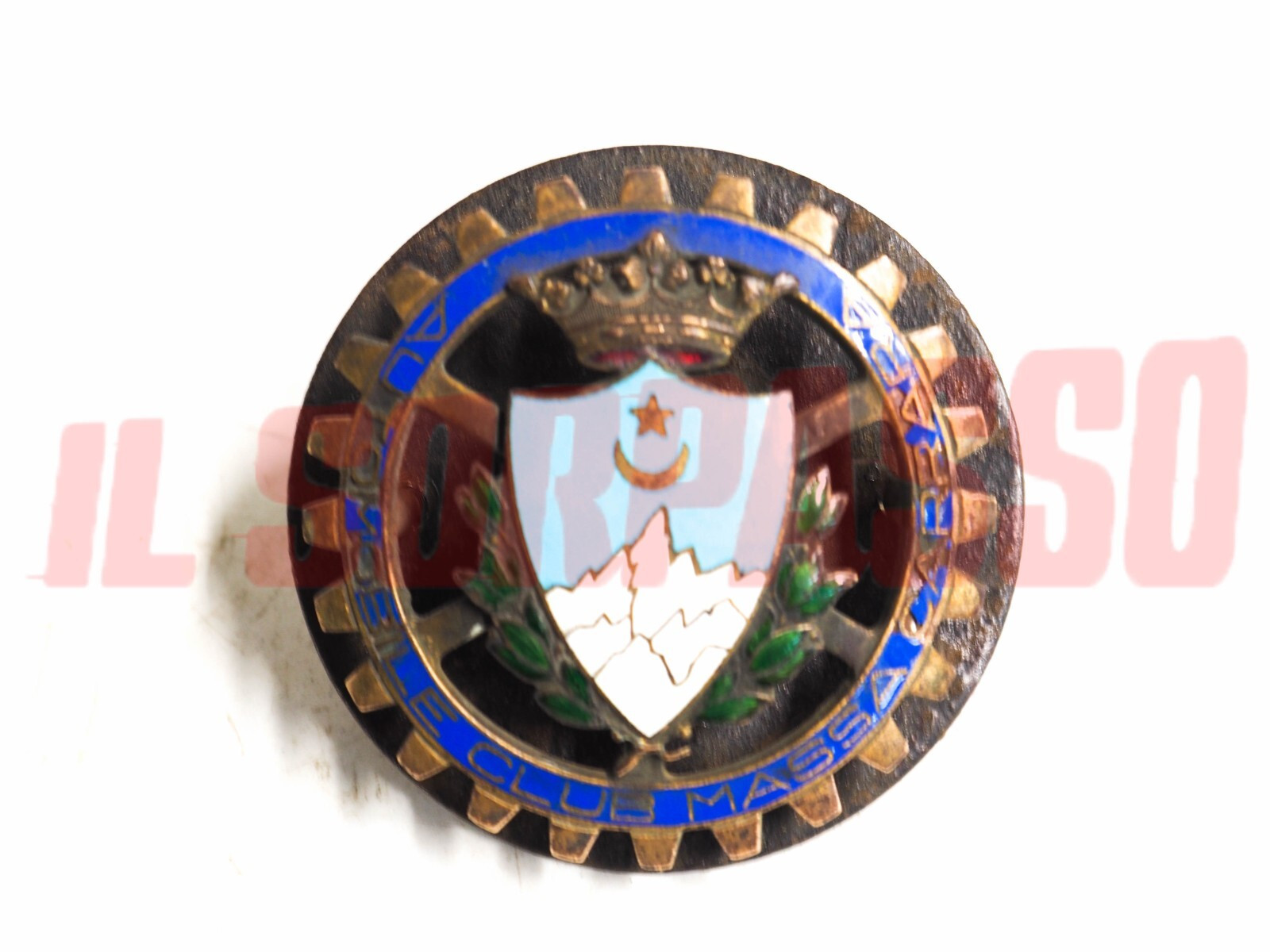 FREGIO EMBLEMA STEMMA RADIATORE AUTOMOBILE CLUB MASSA CARRARA FIAT LANCIA ALFA